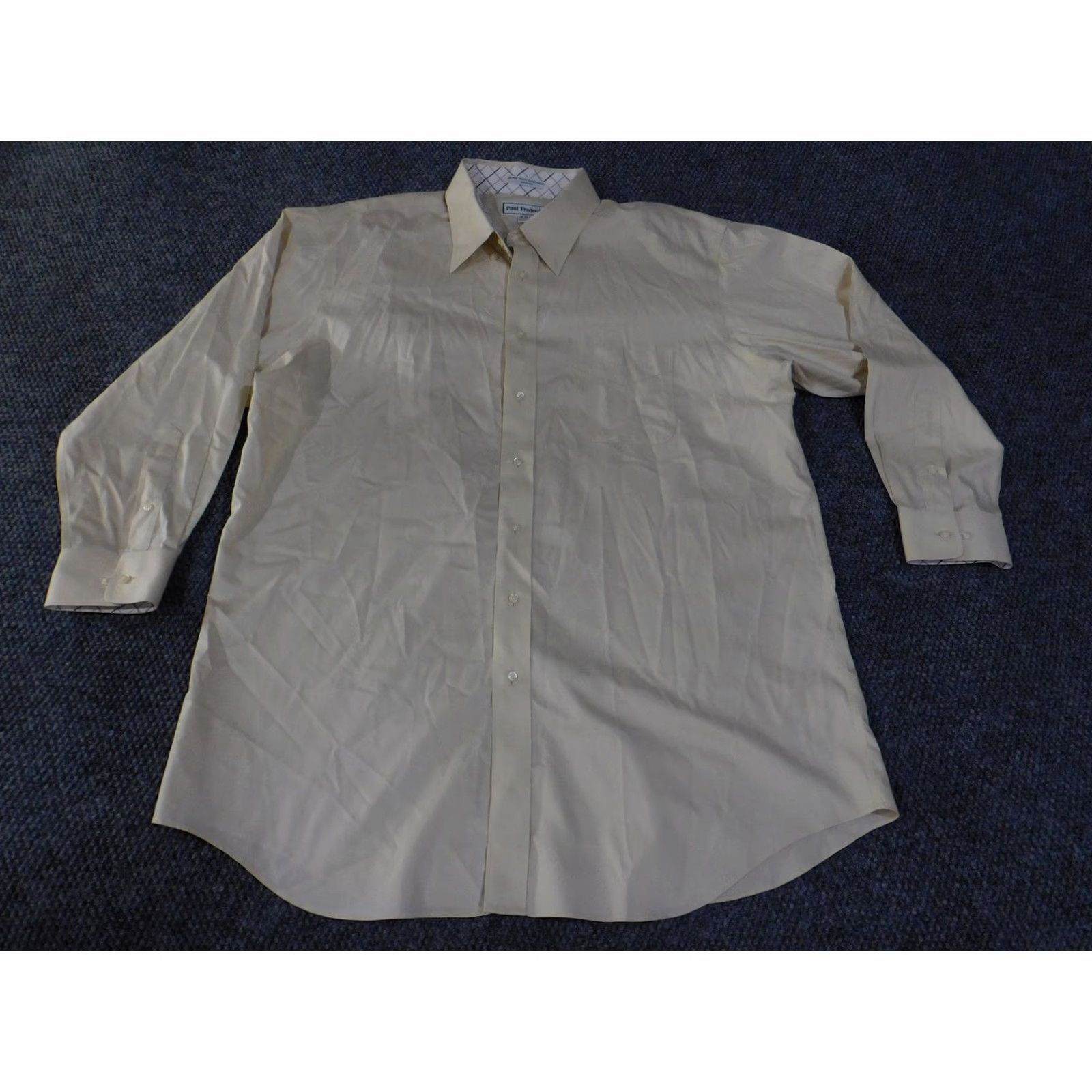 Vintage Paul Fredrick Shirt Mens 18-33 Beige Tailored Fit Non Iron Cotton Dress Pocket Shirt Mens 18-33 Beige Tailored Fit Non Iron Cotton Dress Pocket Size 48R - 4 Thumbnail