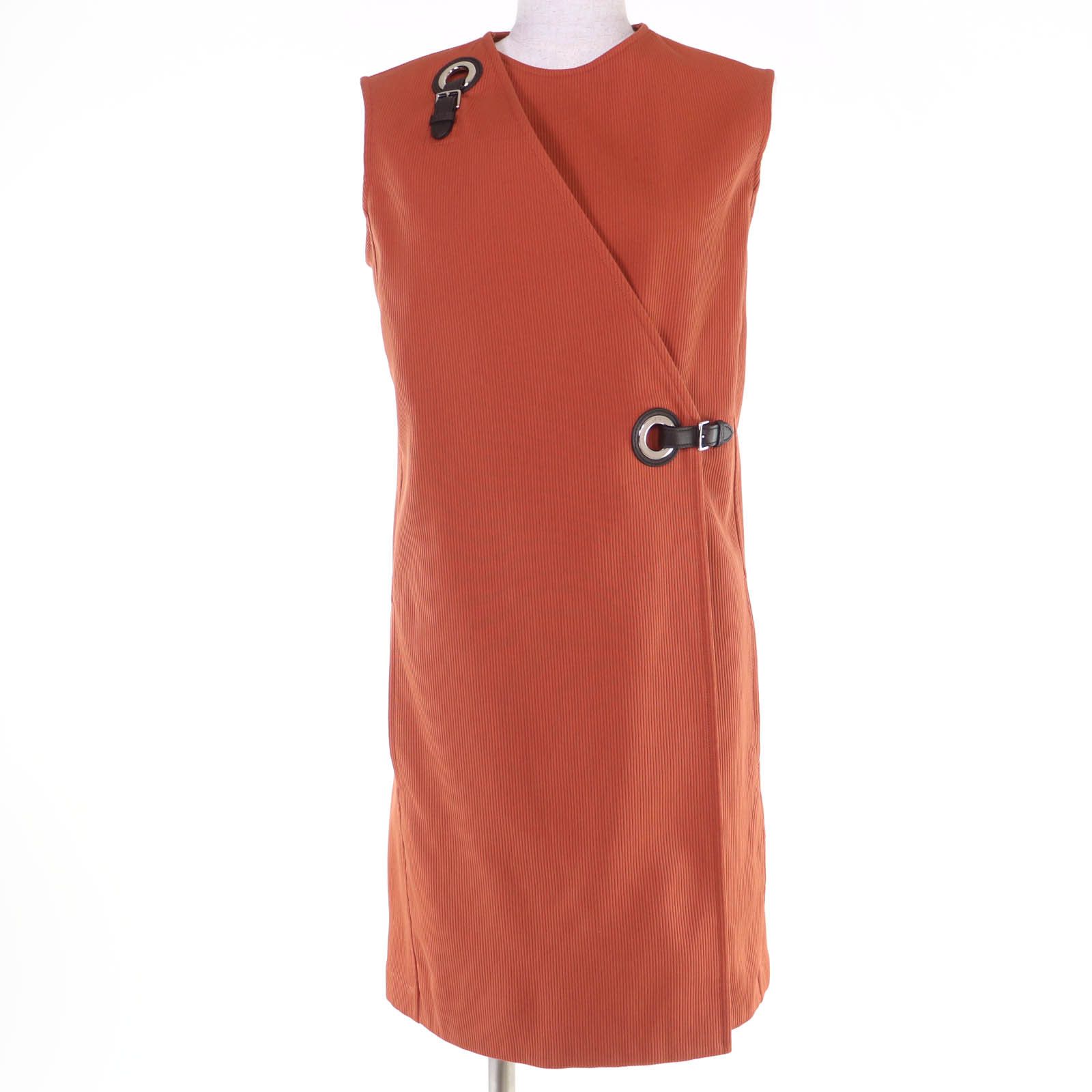 Hermes Hermes Hermès36 Lambskin Cotton Sleeveless Top Leather Tops DUTY FREE for USA Size ONE SIZE - 1 Thumbnail