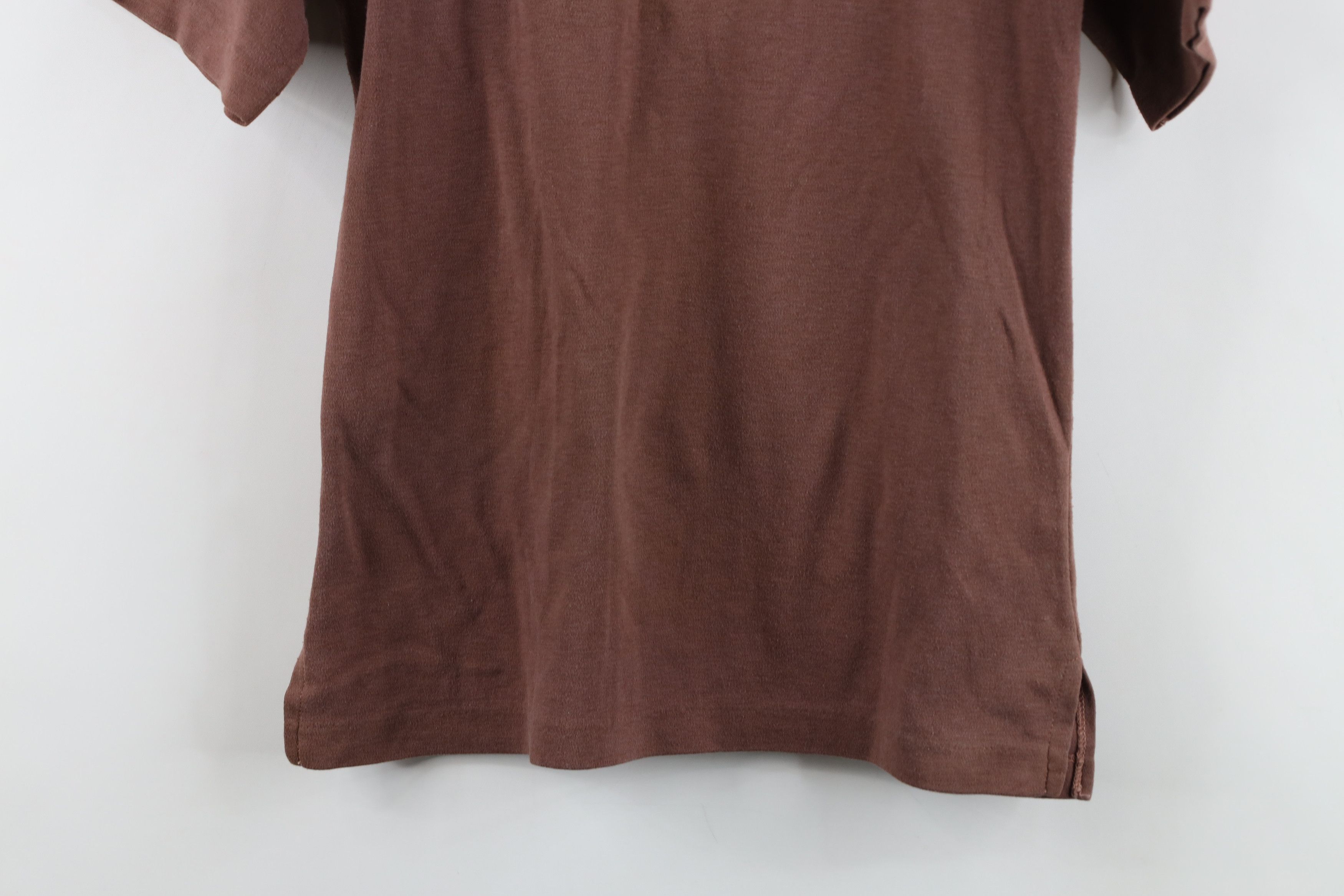 Vintage Vintage 70s Streetwear Distressed Blank Henley T-Shirt Brown Size L / US 10 / IT 46 - 12 Thumbnail