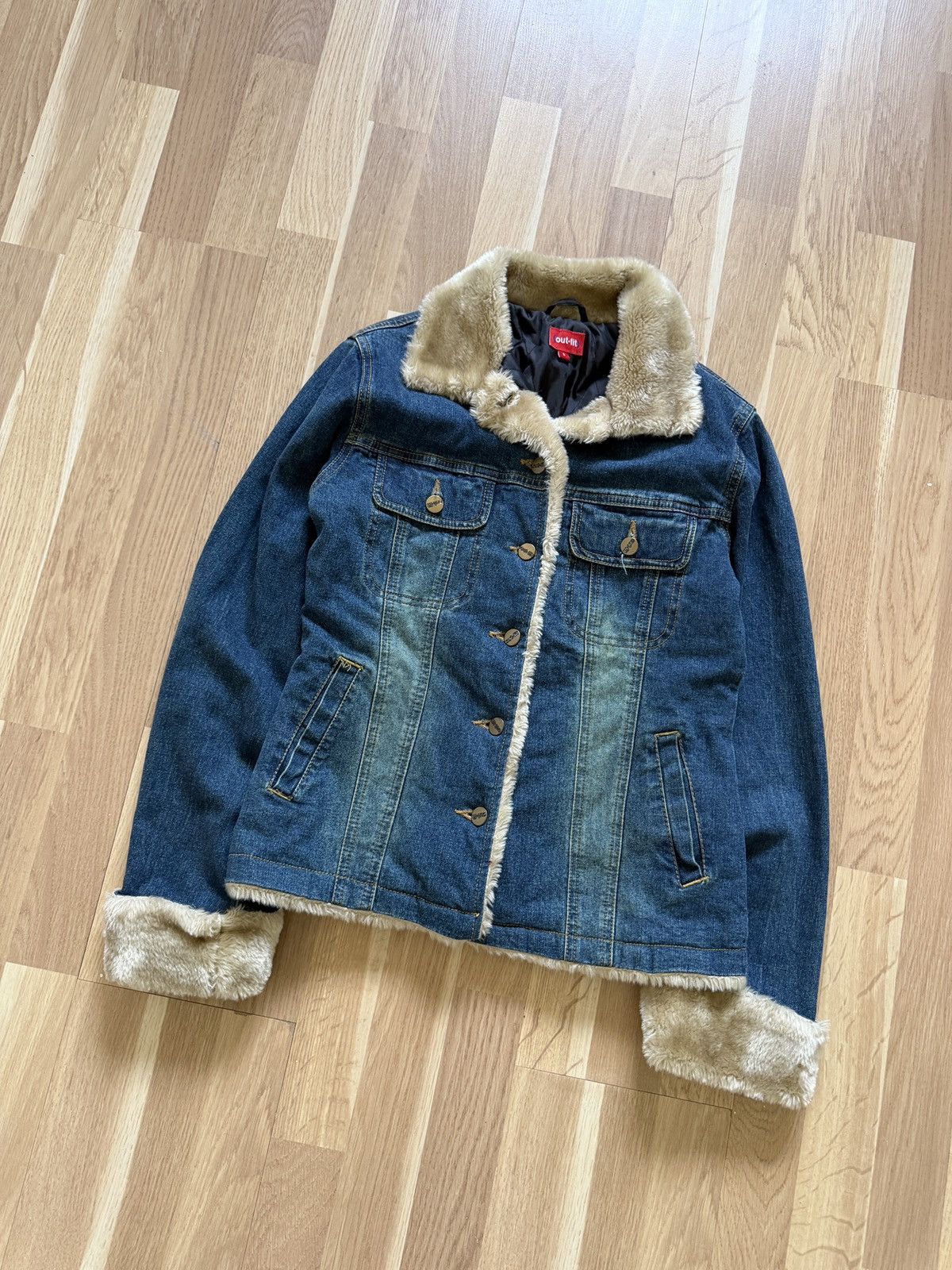 Le Grande Bleu (L.G.B.) Vintage if six was nine tornado jacket faux fur opium denim Size M / US 6-8 / IT 42-44 - 2 Thumbnail
