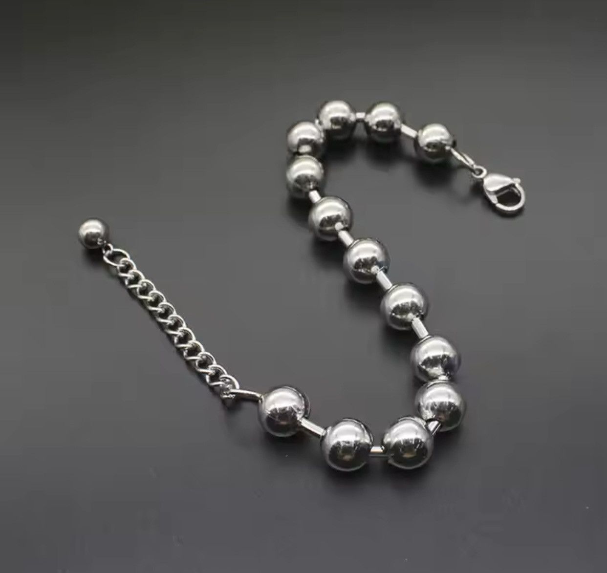 Jewelry × Vintage Ball Chain Bracelet 2000s Chrome Y2K Punk Skater Grunge Size ONE SIZE - 3 Thumbnail