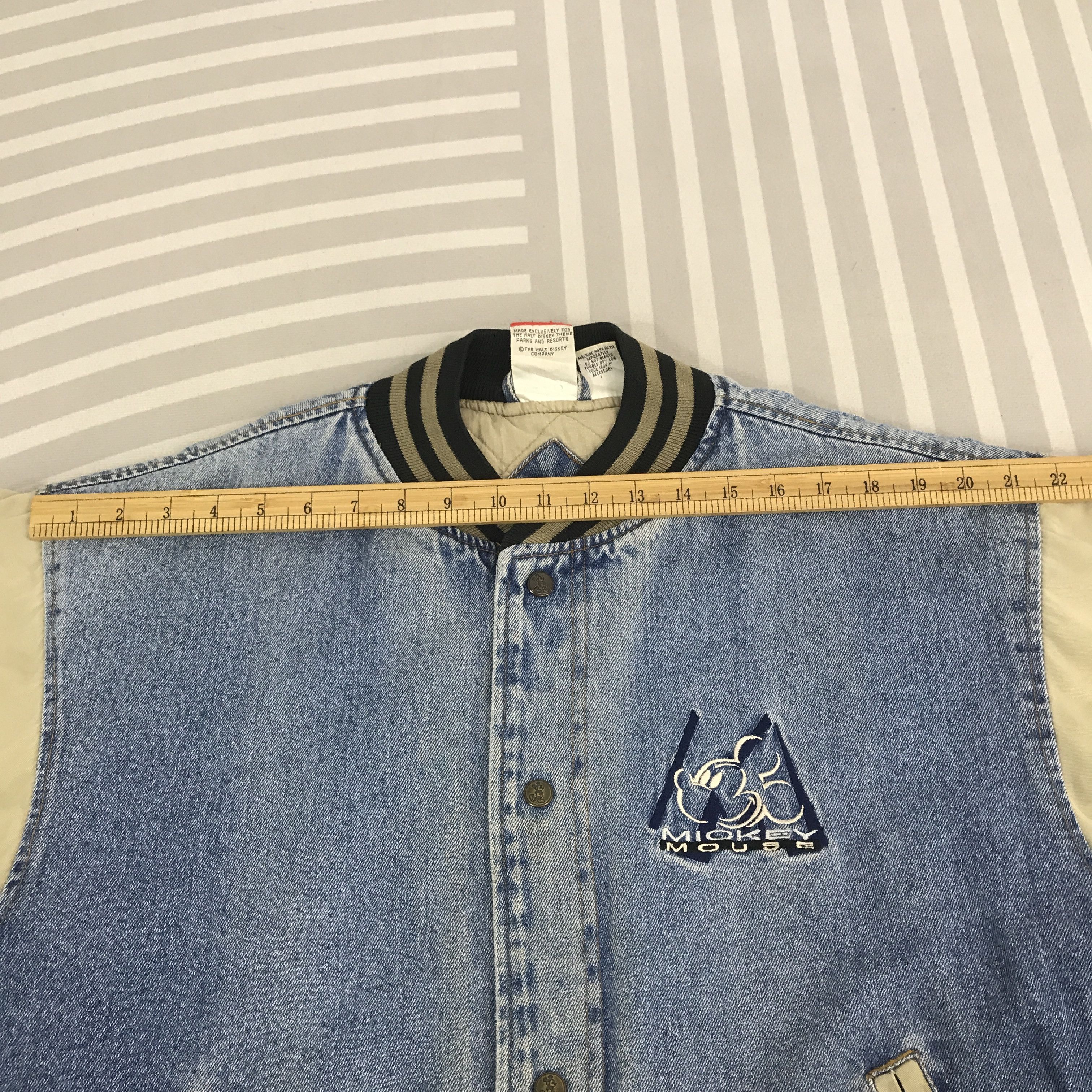 Japanese Brand × Mickey Inc × Vintage Mickey Mouse varsity design cotton snap Button up Jacket Size US L / EU 52-54 / 3 - 5 Thumbnail