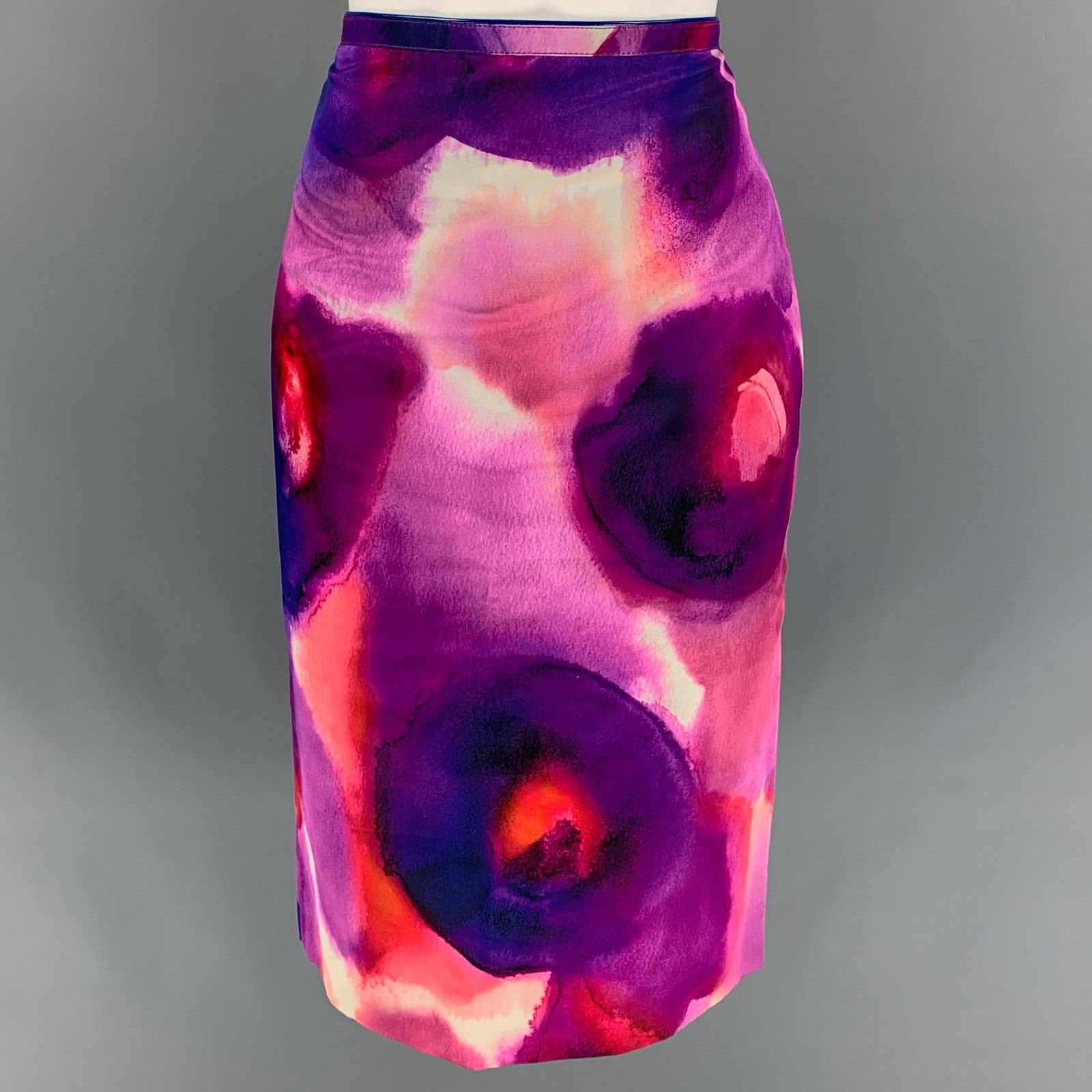 Burberry Prorsum Spring 2015 Size 4 Multi-Color Silk / Cotton Abstract Skirt Size 27" / US 4 / IT 40 - 1 Thumbnail