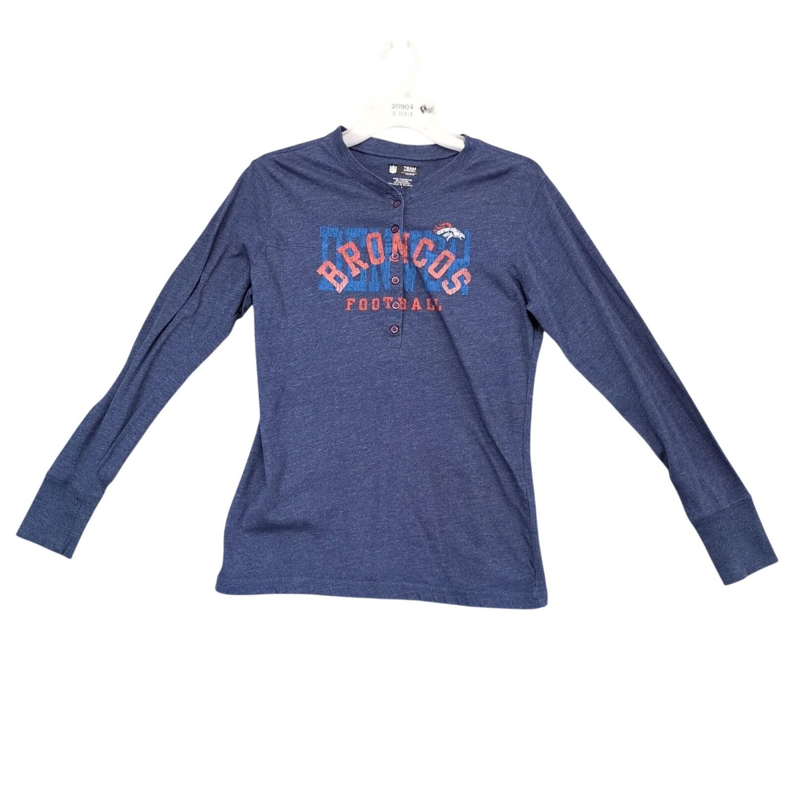 NFL Denver Broncos Football Navy Henley Shirt NFL Team Apparel Size L / US 10 / IT 46 - 1 Thumbnail