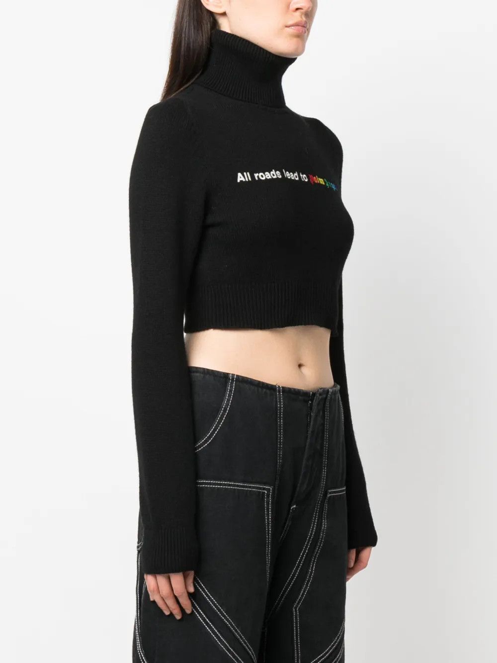 Palm Angels o1y1225 Turtleneck Sweater in Black Size XXS / US 00 / IT 34 - 2 Thumbnail