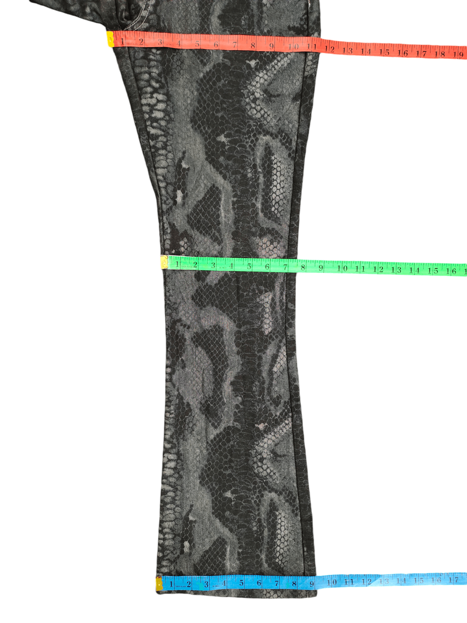 If Six Was Nine Flare Jeans Mavi Python Printed Denim Bootcut Y2k Size US 27 - 11 Thumbnail