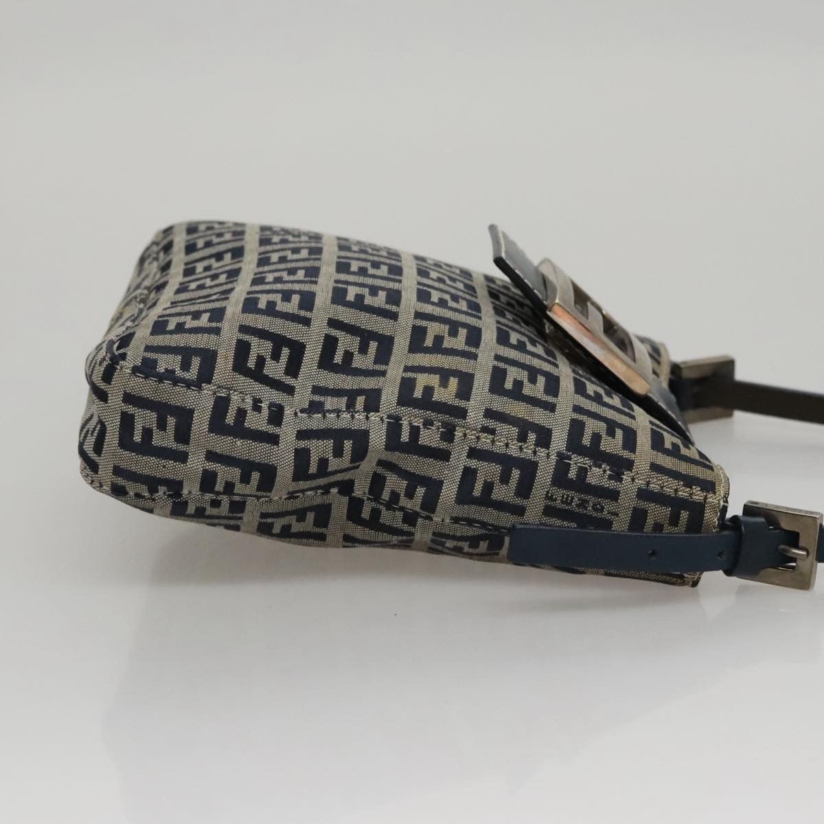 Fendi FENDI Zucchino Canvas Hand Bag Navy Silver Size ONE SIZE - 4 Thumbnail