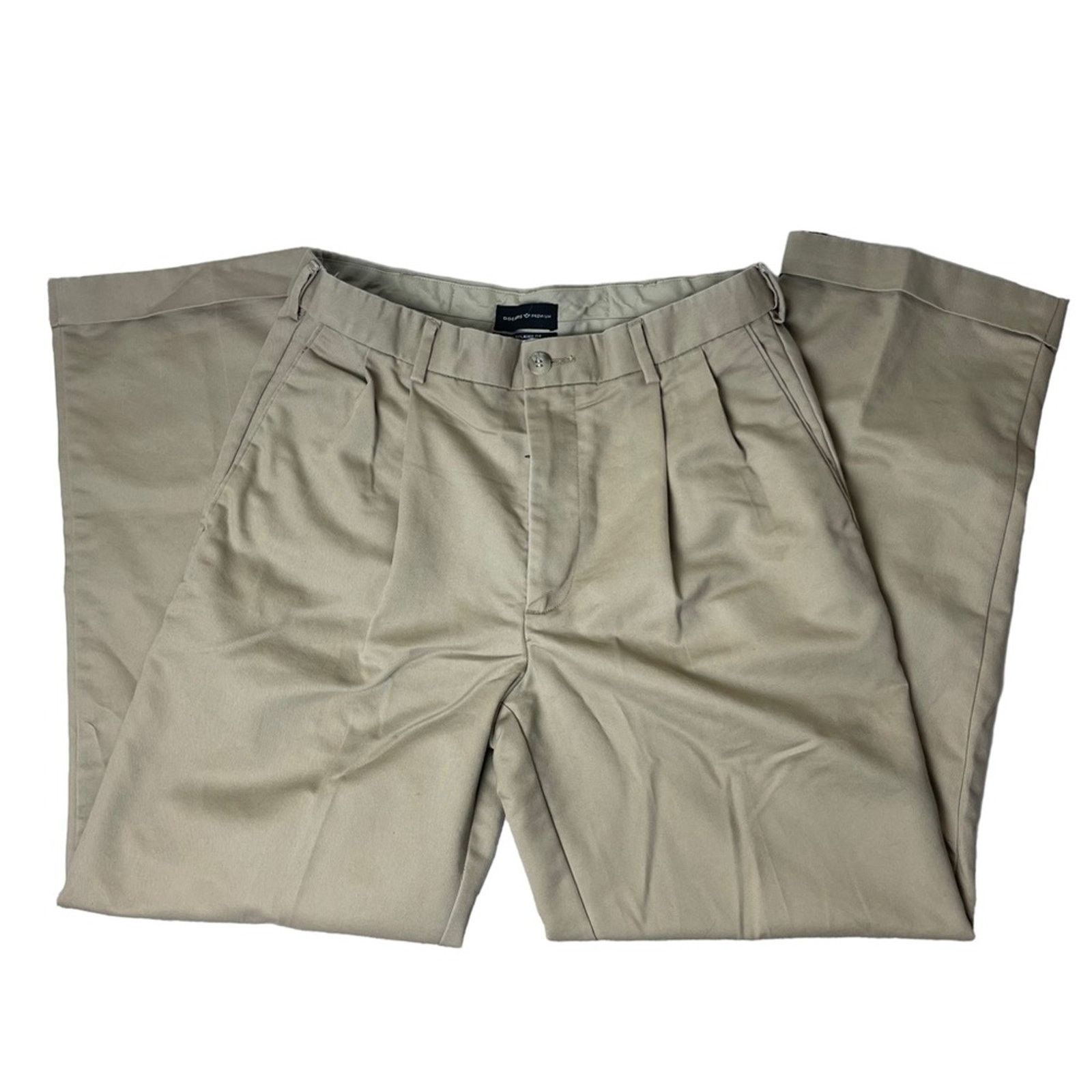 Dockers Dockers Premium Relaxed Fit Front Pleat Trousers Khaki 30x30 Size US 30 / EU 46 - 2 Thumbnail