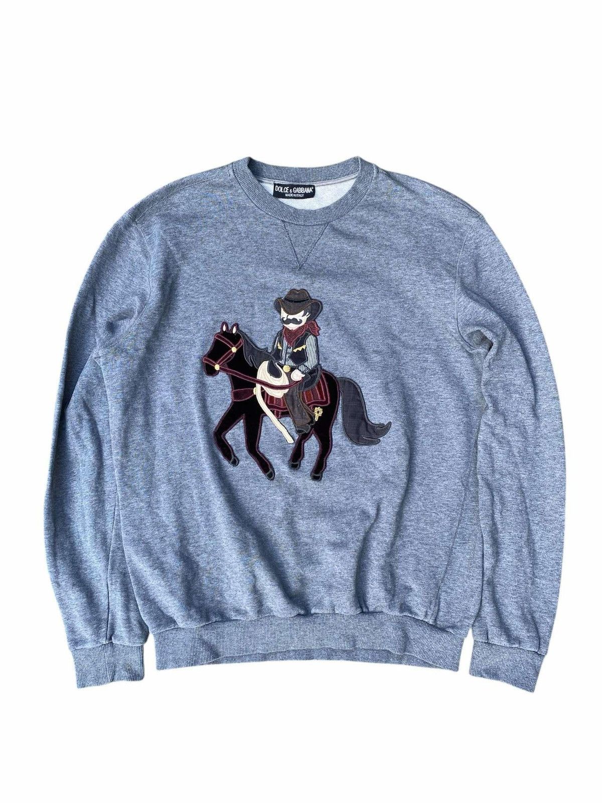 Dolce & Gabbana Dolce&Gabbana - Tan Cowboy and Horse Sweater Size US L / EU 52-54 / 3 - 2 Thumbnail