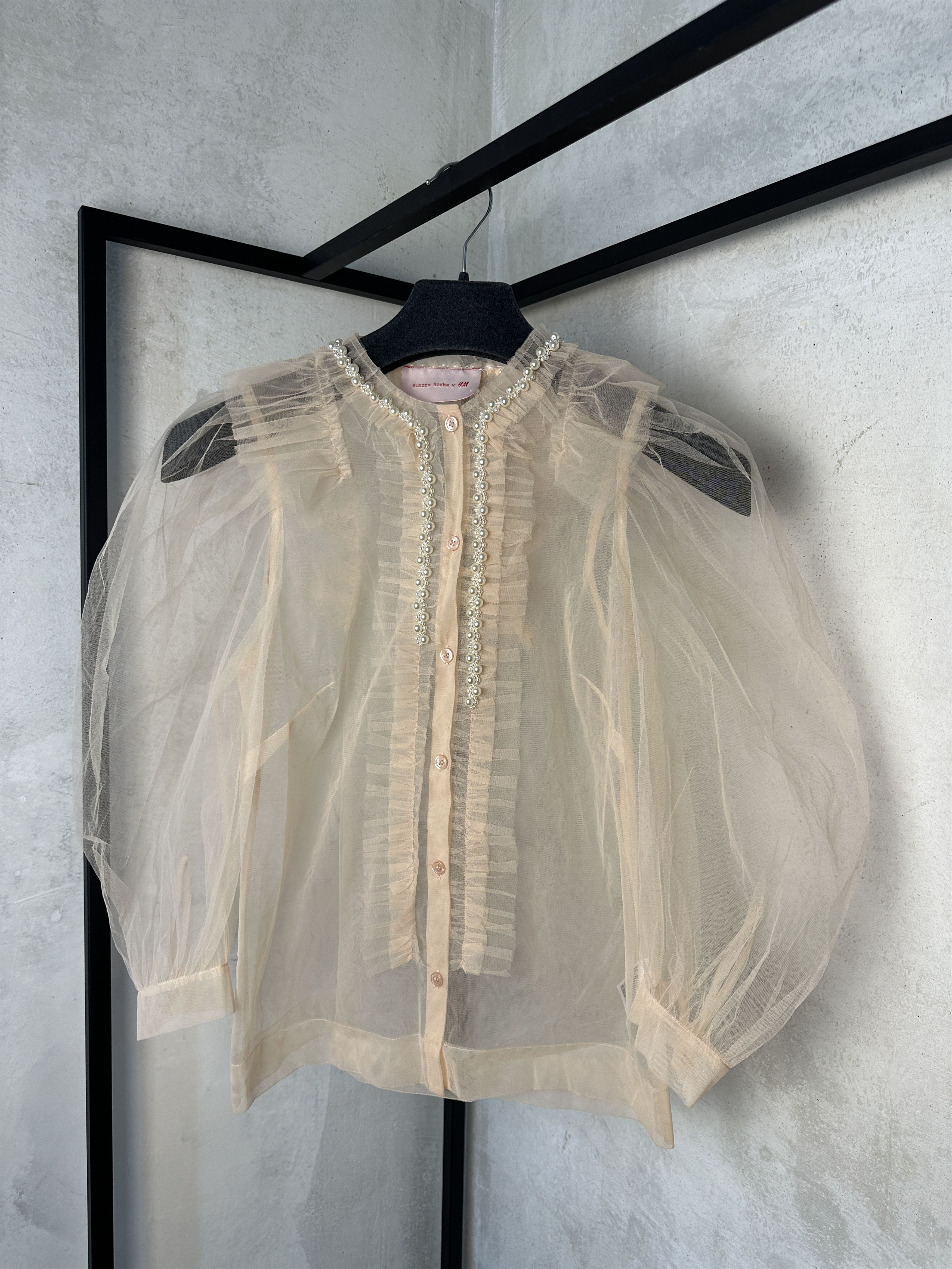 H&M Simone Rocha x H&M Mesh Beige Blouse Size S / US 4 / IT 40 - 2 Thumbnail
