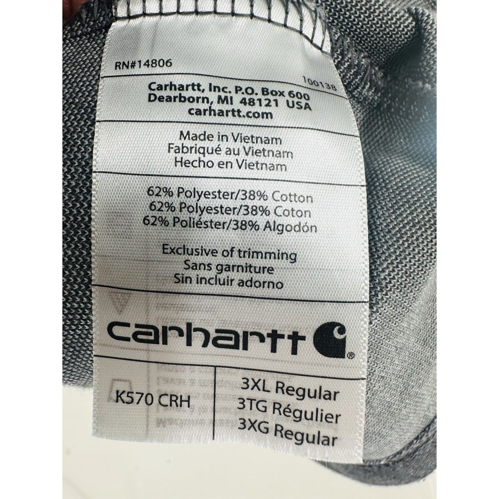 Carhartt Carhartt Gray Short Sleeve Polo Shirt Size 3XL Original Fit Size US XXL / EU 58 / 5 - 5 Thumbnail