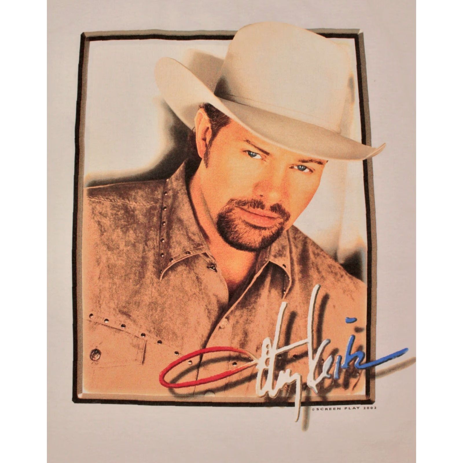 Vintage VINTAGE Men's Delta Pro Weights TShirt 2000s Toby Keith Angry American XL White Graphic Tee 90s Country Mens Size US XL / EU 56 / 4 - 3 Thumbnail