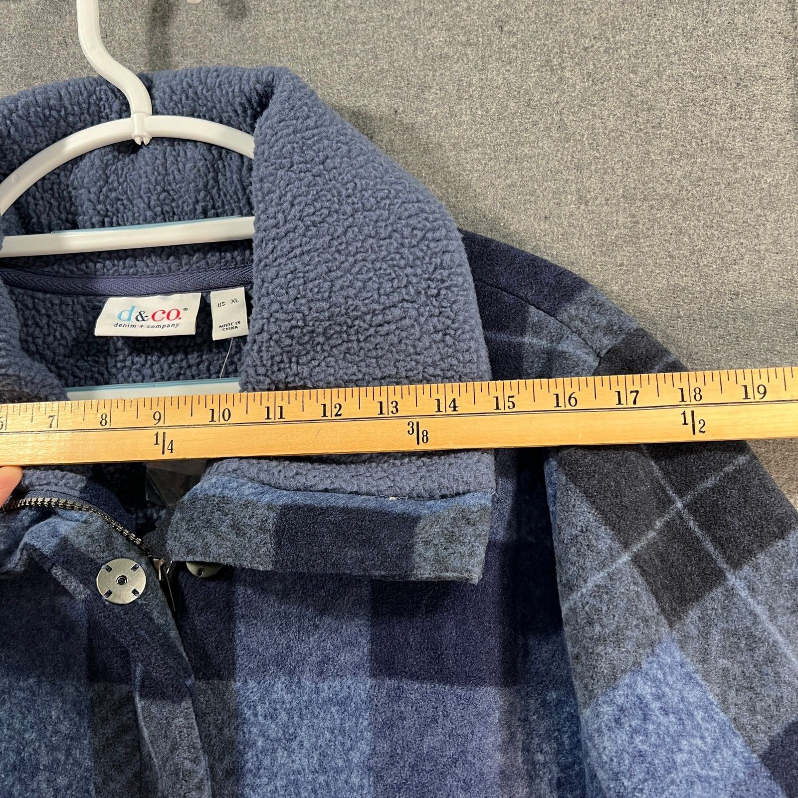 Other Denim & Co. Plaid Print Sherpa Lined Fleece Zip & Snap Size XL / US 12-14 / IT 48-50 - 6 Thumbnail