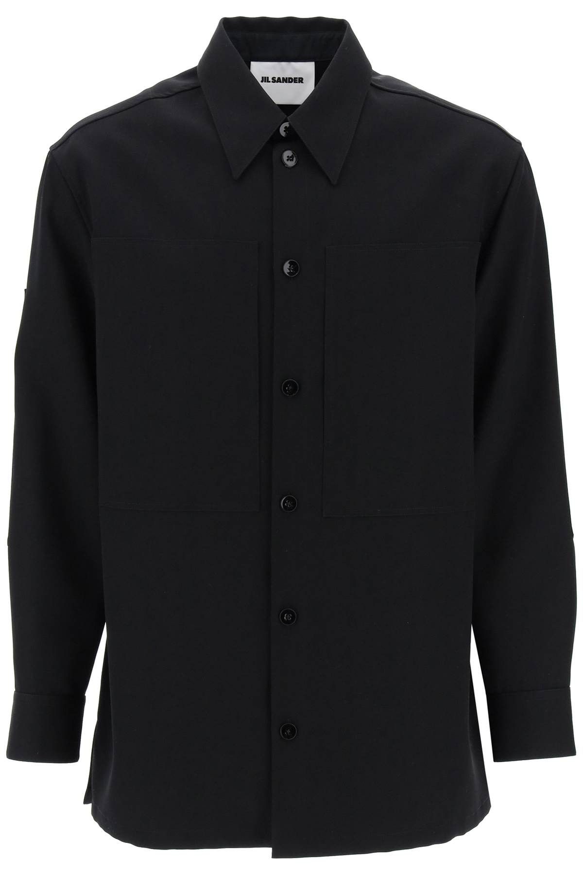 image of Jil Sander Wool Shirt in Black, Men's (Size Large)