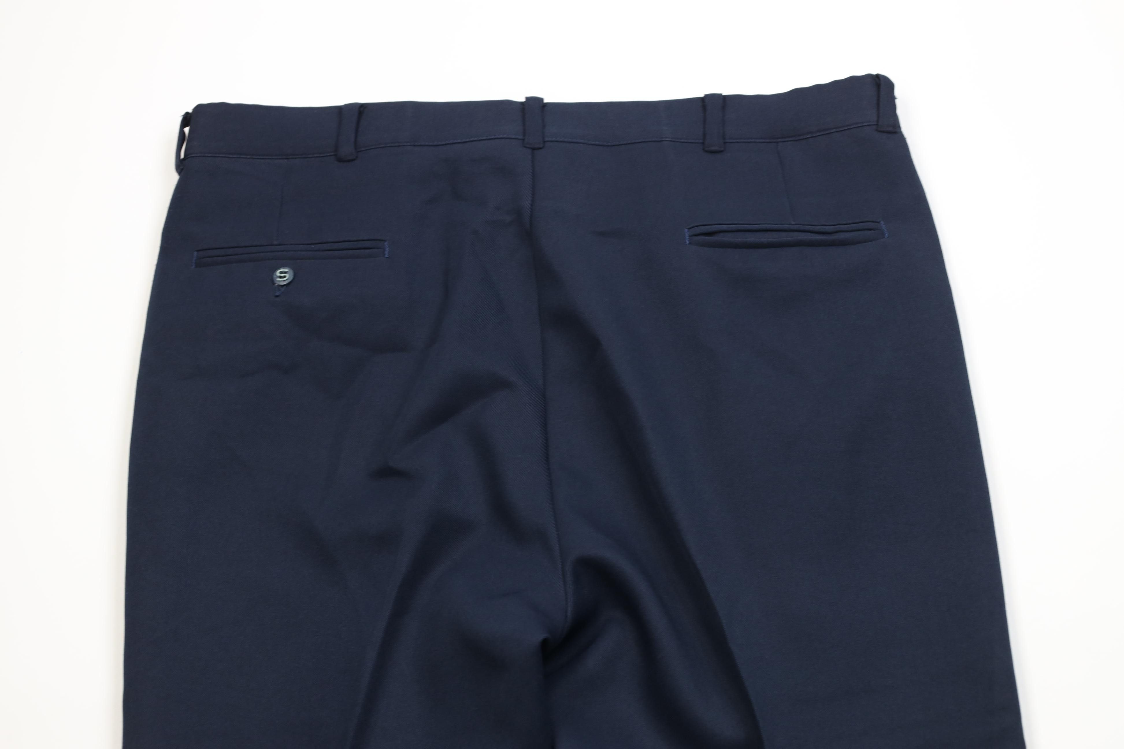 Vintage Vintage 70s Streetwear Wide Leg Chino Pants Navy Blue USA Size US 38 / EU 54 - 11 Thumbnail