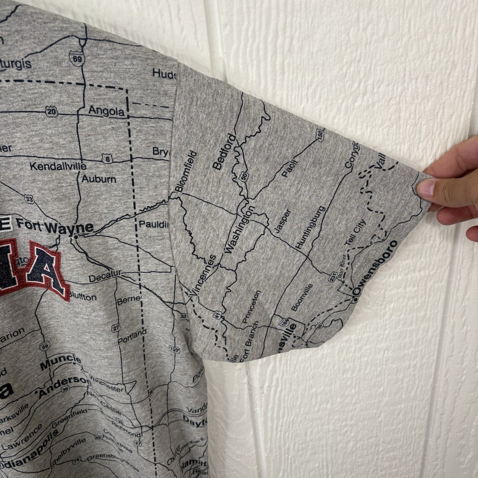 Other Vintage 90’s Grey Indiana State Road Map Tee Shirt Medium Size US M / EU 48-50 / 2 - 3 Thumbnail