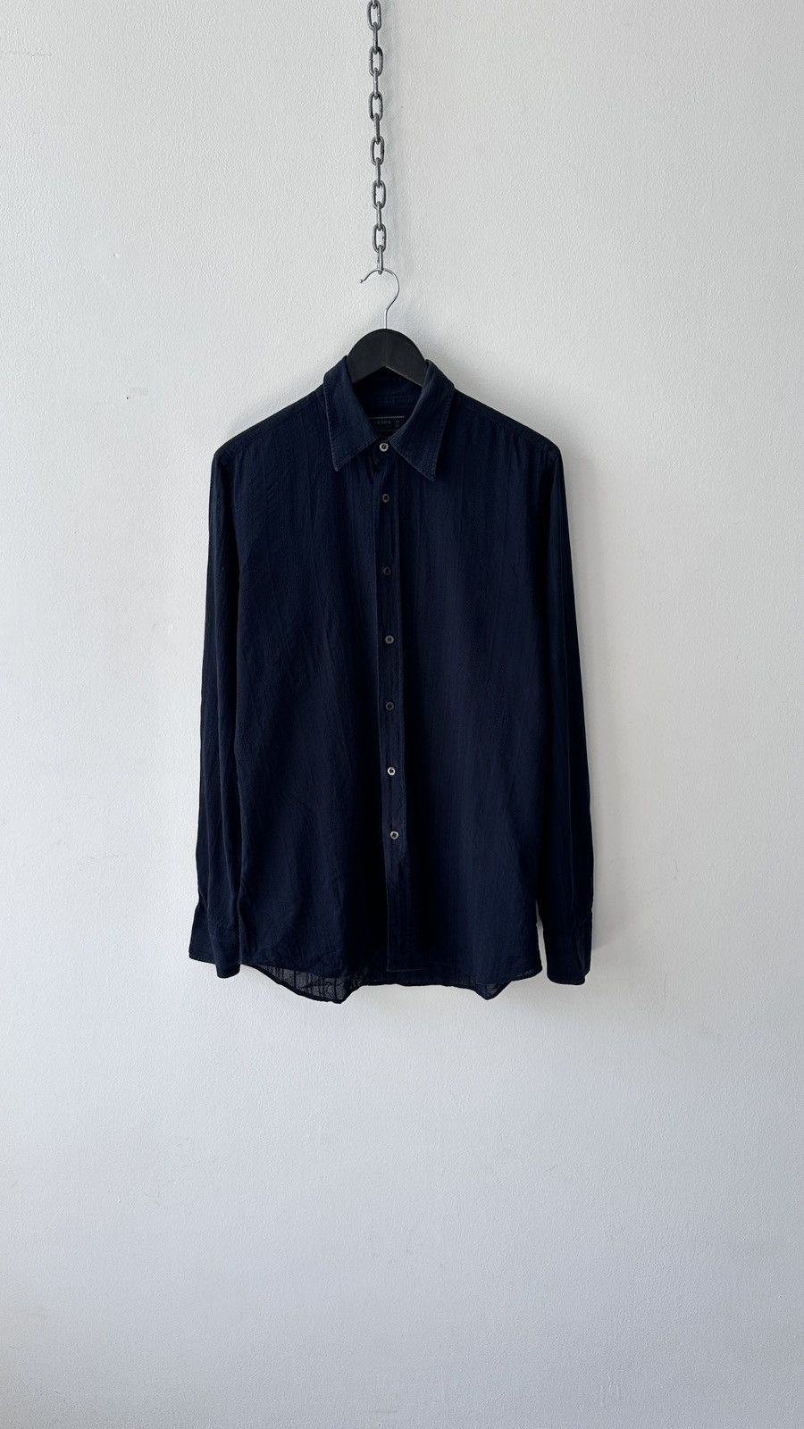 Prada ⁠PRADA Textured Jacquard Cotton Long Sleeve Shirt Size M Size US M / EU 48-50 / 2 - 1 Thumbnail