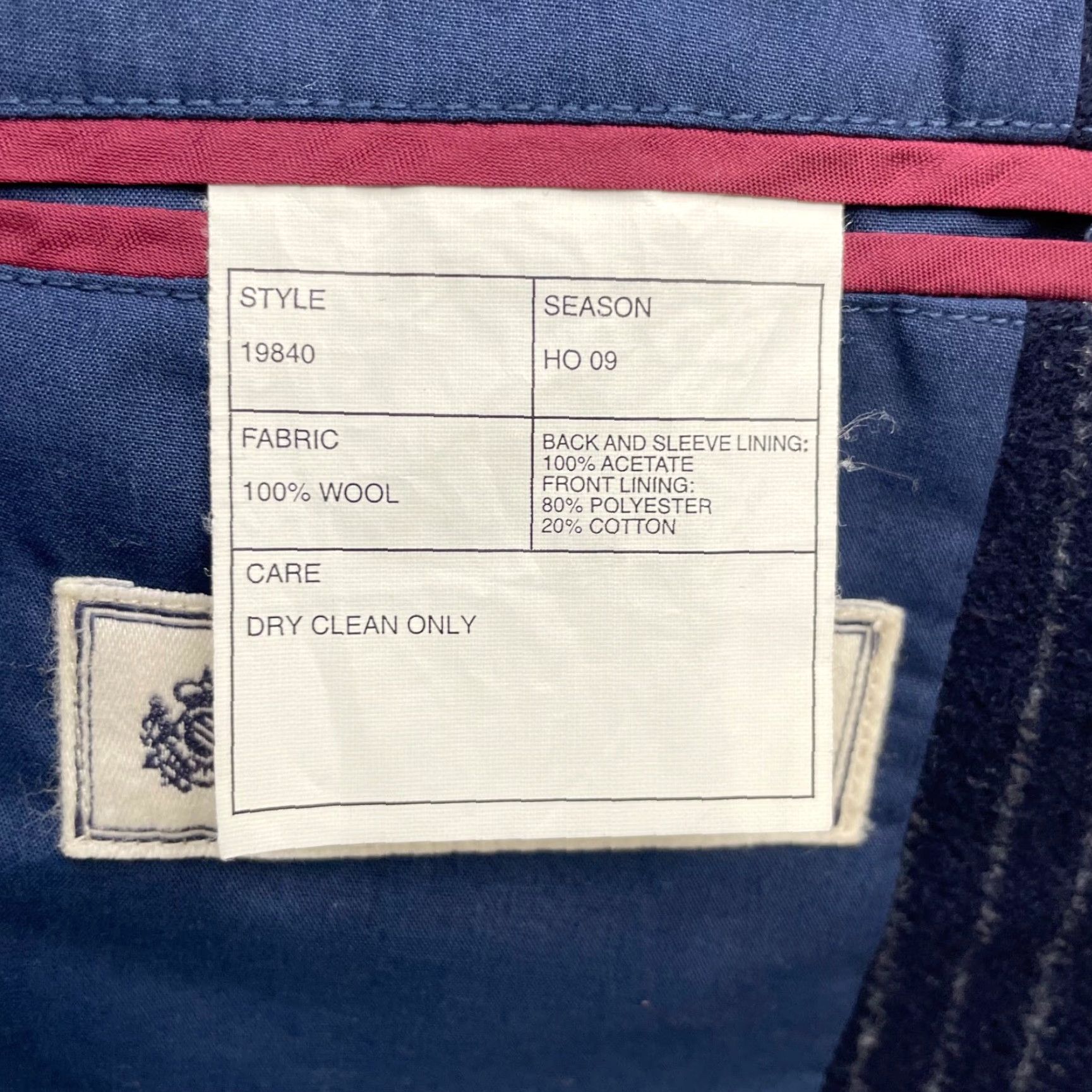 J.Crew J.Crew Blazer Men’s 100% Wool Thick Flannel Navy Railroad Stripe 2-Button 44R Jacket/Coat Regular Adult Mens Size 44R - 6 Thumbnail