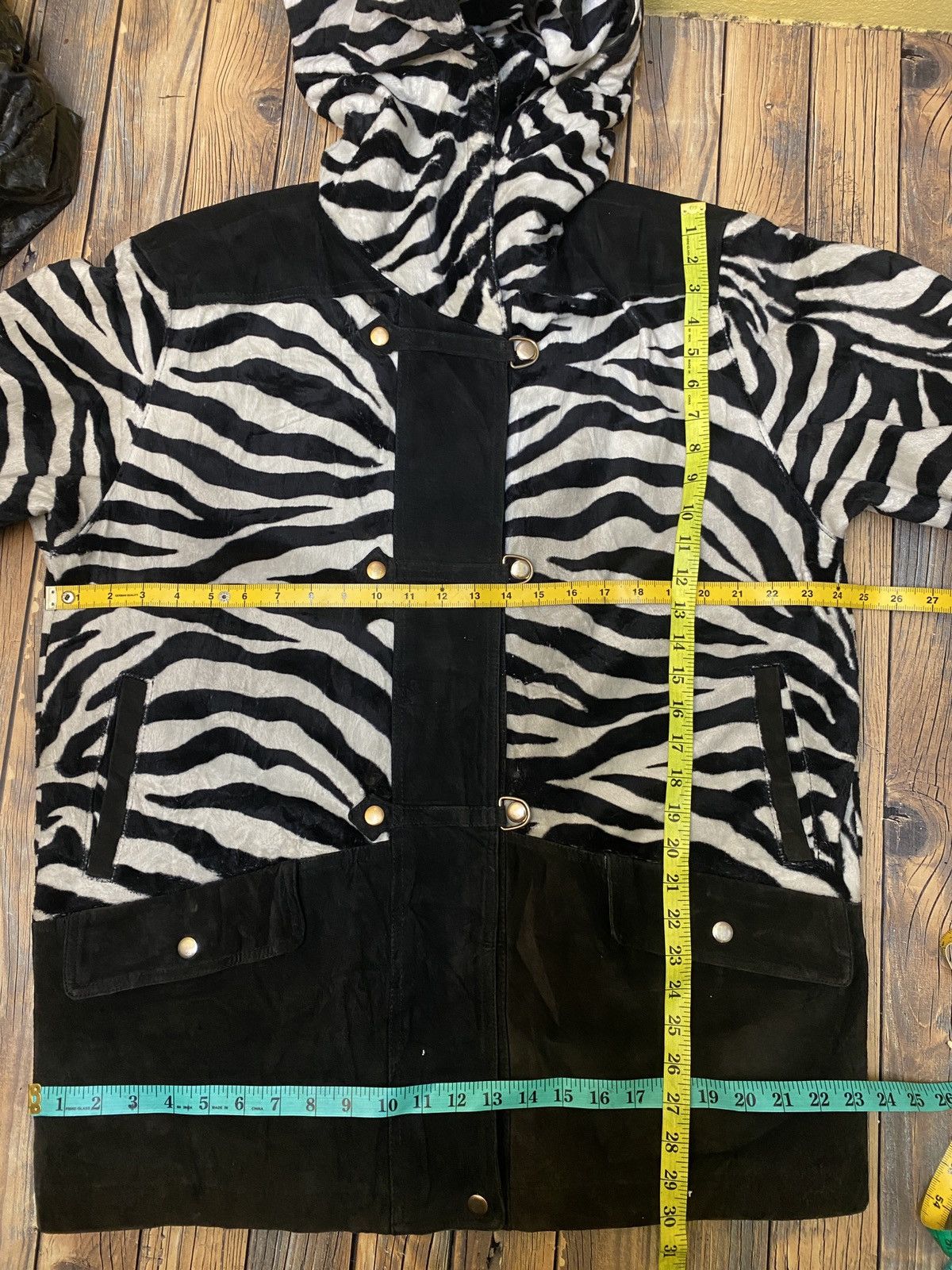 Genuine Leather Zebra stripe half leather jacket Size US L / EU 52-54 / 3 - 10 Thumbnail
