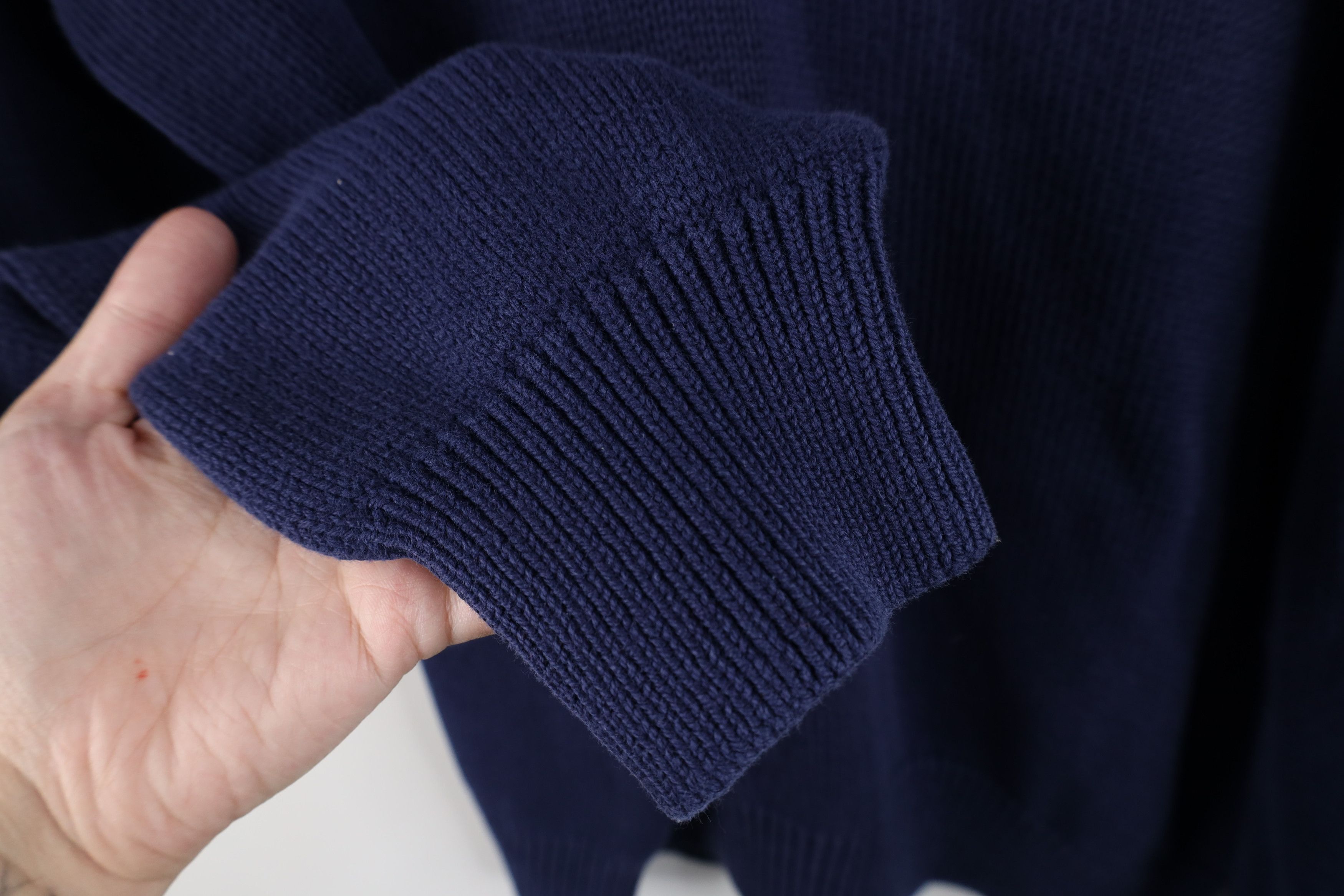 Lands' End Vintage 90s Lands End Cotton Knit V-Neck Sweater Blue USA Size US M / EU 48-50 / 2 - 7 Thumbnail