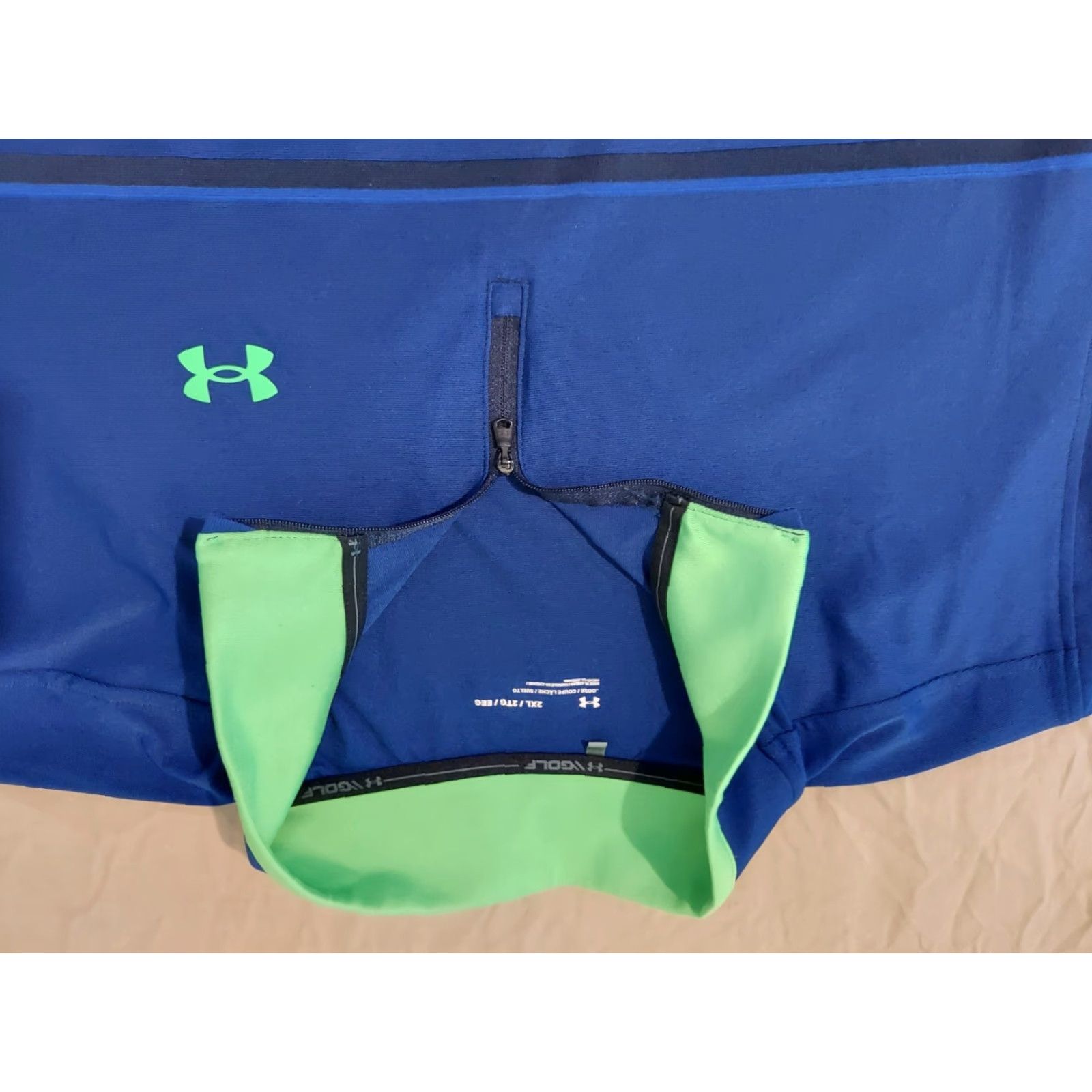 Under Armour Under Armour Shirt Long Sleeve 2XL Blue Zip Golf Mens Size US XXL / EU 58 / 5 - 2 Thumbnail