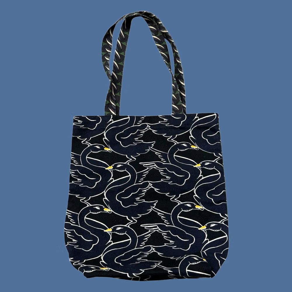 Tory Burch Tory Burch SWAN Tote Bag Geometric Abstract New York Canvas Medium Multicolor Ivory Trim Womens Size ONE SIZE - 1 Thumbnail