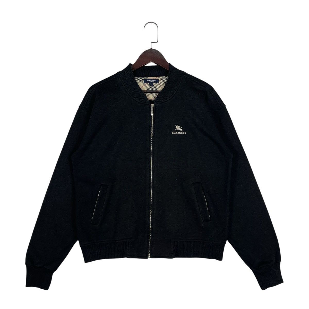 Burberry Vintage Burberry London Bomber Jacket Zip Sweatshirt Size US L / EU 52-54 / 3 - 1 Thumbnail