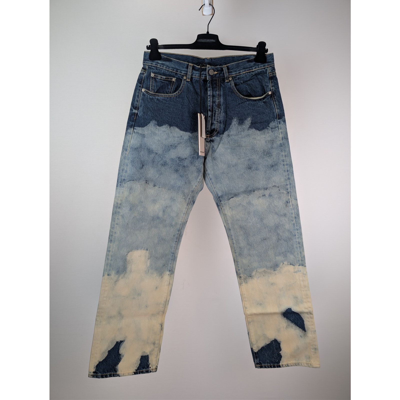 Palm Angels o1rshd1 Cloud Wash 5-Pocket Loose Denim Pants in Light Blue Size US 34 / EU 50 - 1 Thumbnail