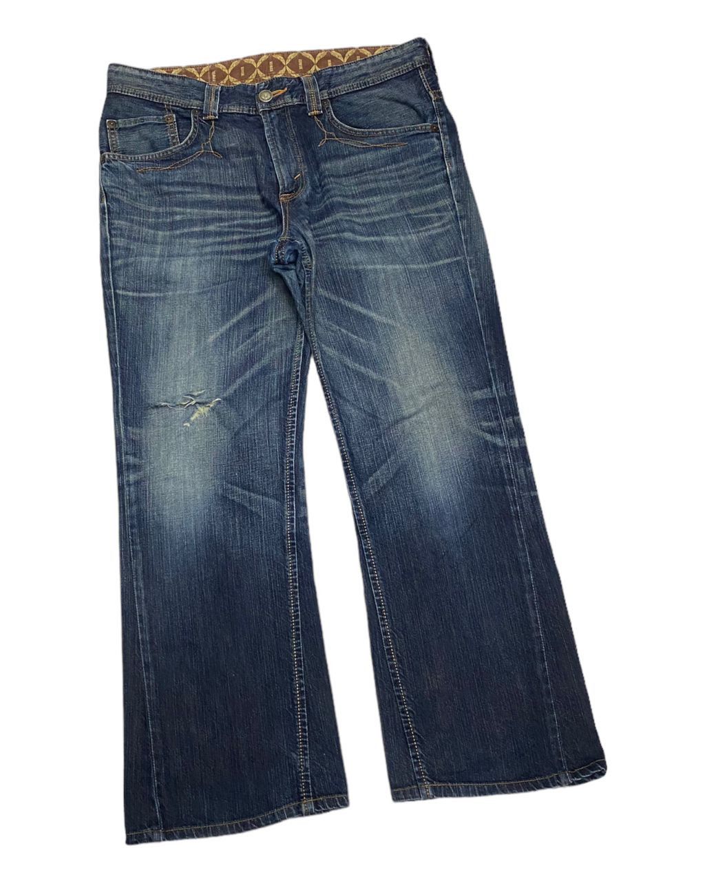 Kapital BAGGY FLARE🔥EDWIN XU DISTRESSED DENIM FLARED JEANS Size US 36 / EU 52 - 5 Thumbnail