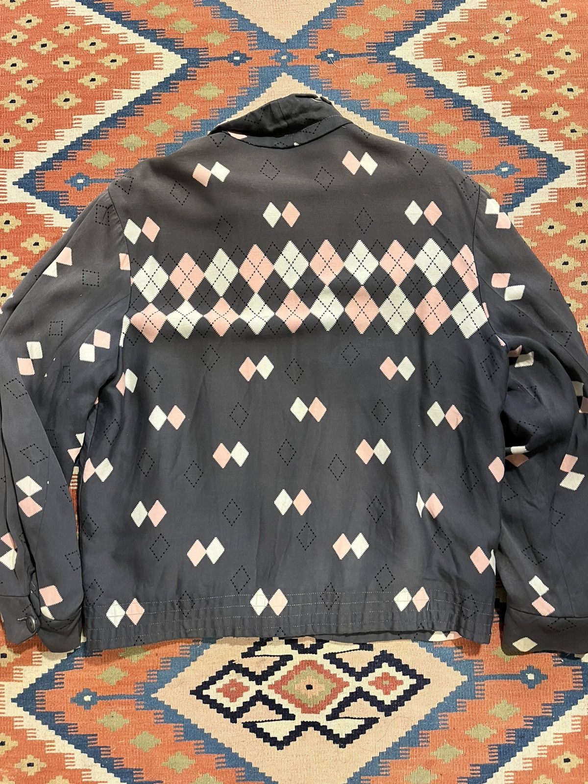 Vintage Vintage 50’s Rayon Gaberdine Atomic Argyle Ricky Jacket Sz L Size US L / EU 52-54 / 3 - 22 Thumbnail
