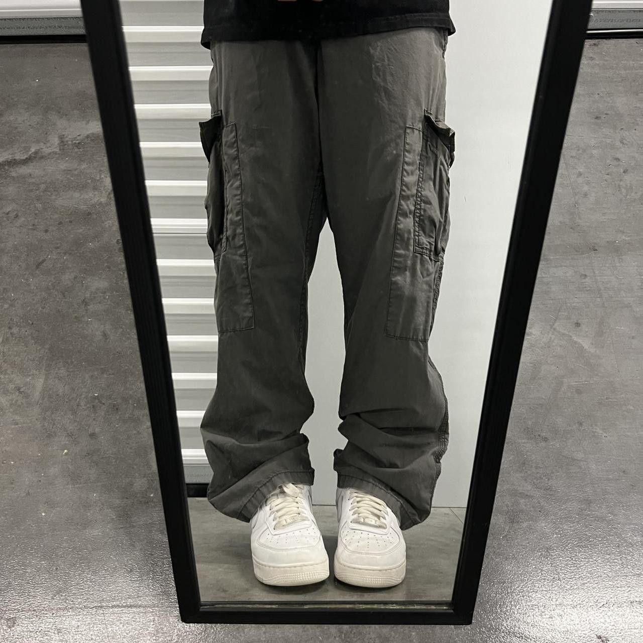Japanese Brand × Vintage Vintage Y2K/2000s Baggy Grey Skater Style Cargo Pants! Size US 34 / EU 50 - 1 Thumbnail