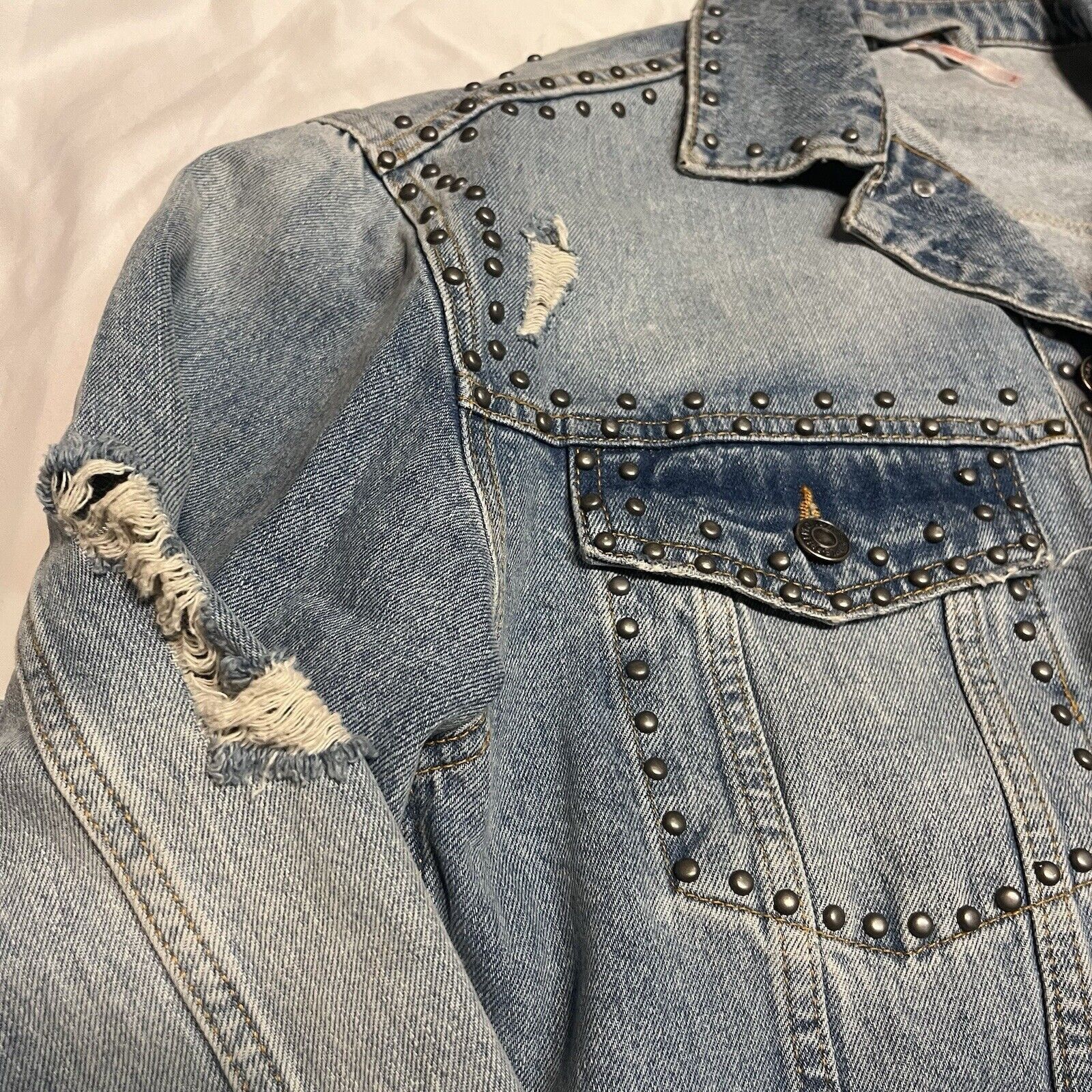 Free People Free People Denim Trucker Jacket Size M / US 6-8 / IT 42-44 - 4 Thumbnail