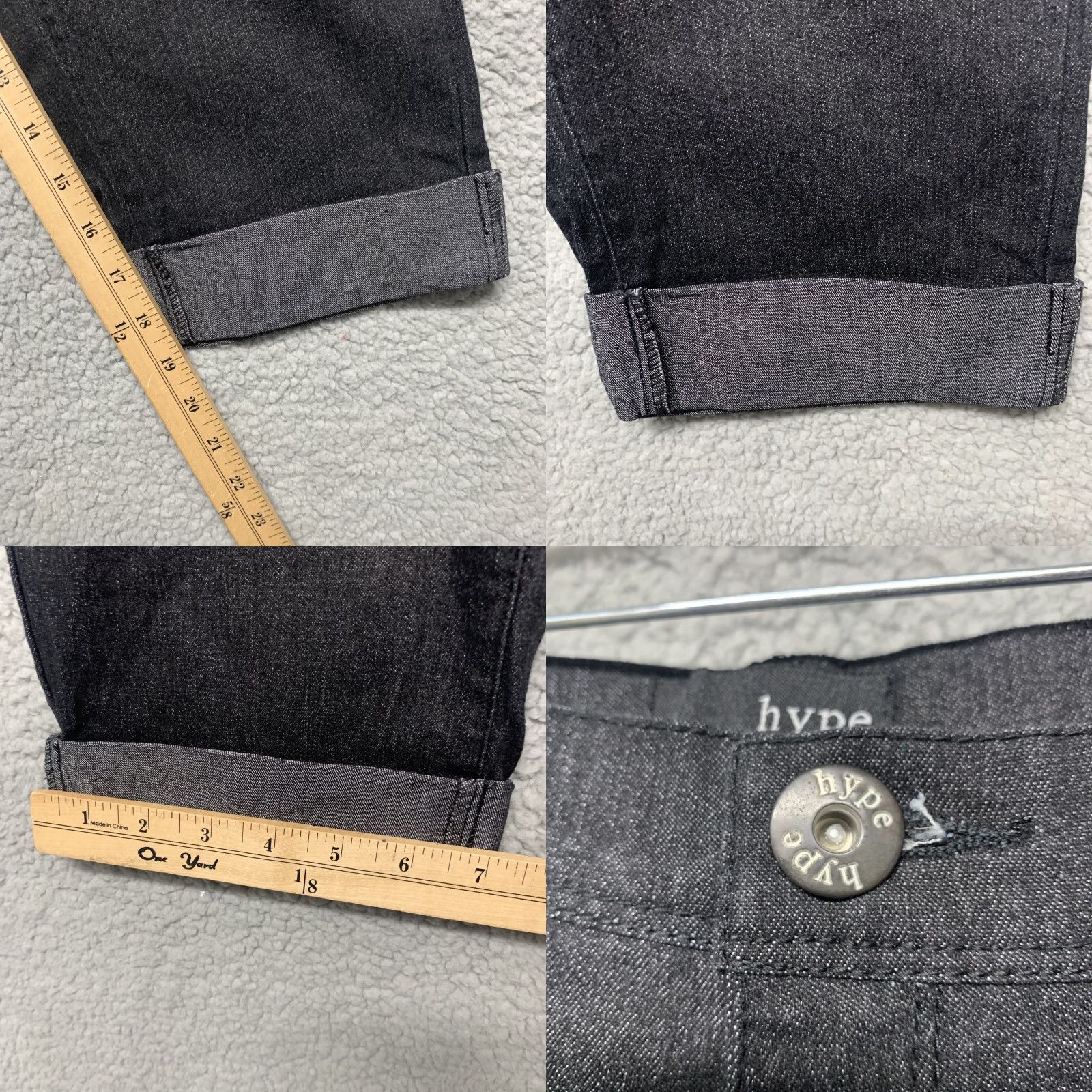 Vintage Hype Womens Capri Shorts Black Size 11 Stretch 34 x 19 Rise 8.5 Size 32" / US 10 / IT 46 - 8 Thumbnail