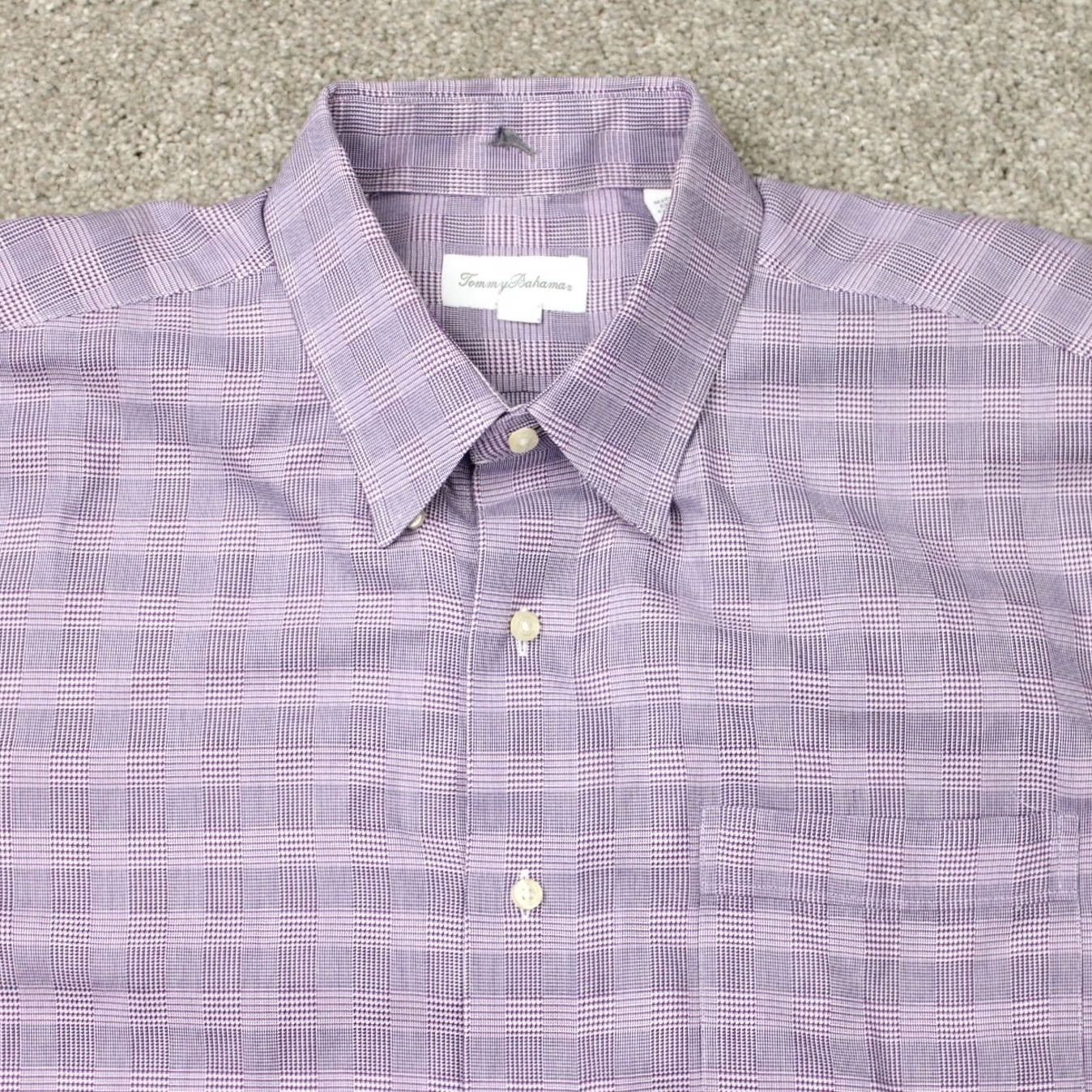Tommy Bahama Tommy Bahama Shirt Mens 17 36/37 Purple 100% Cotton Long Sleeve Button Down Size US XL / EU 56 / 4 - 4 Thumbnail