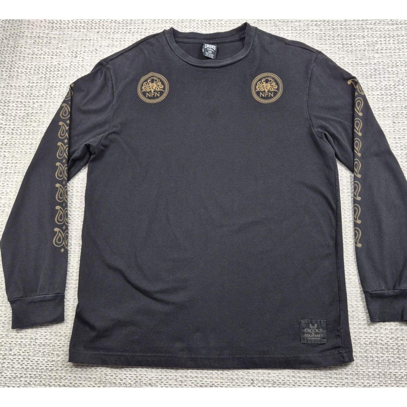 Crooks & Castles Crooks & Castles Gourmet Shirt Mens Large Black Octopus Graphic Long Sleeve Tee Size US L / EU 52-54 / 3 - 3 Thumbnail