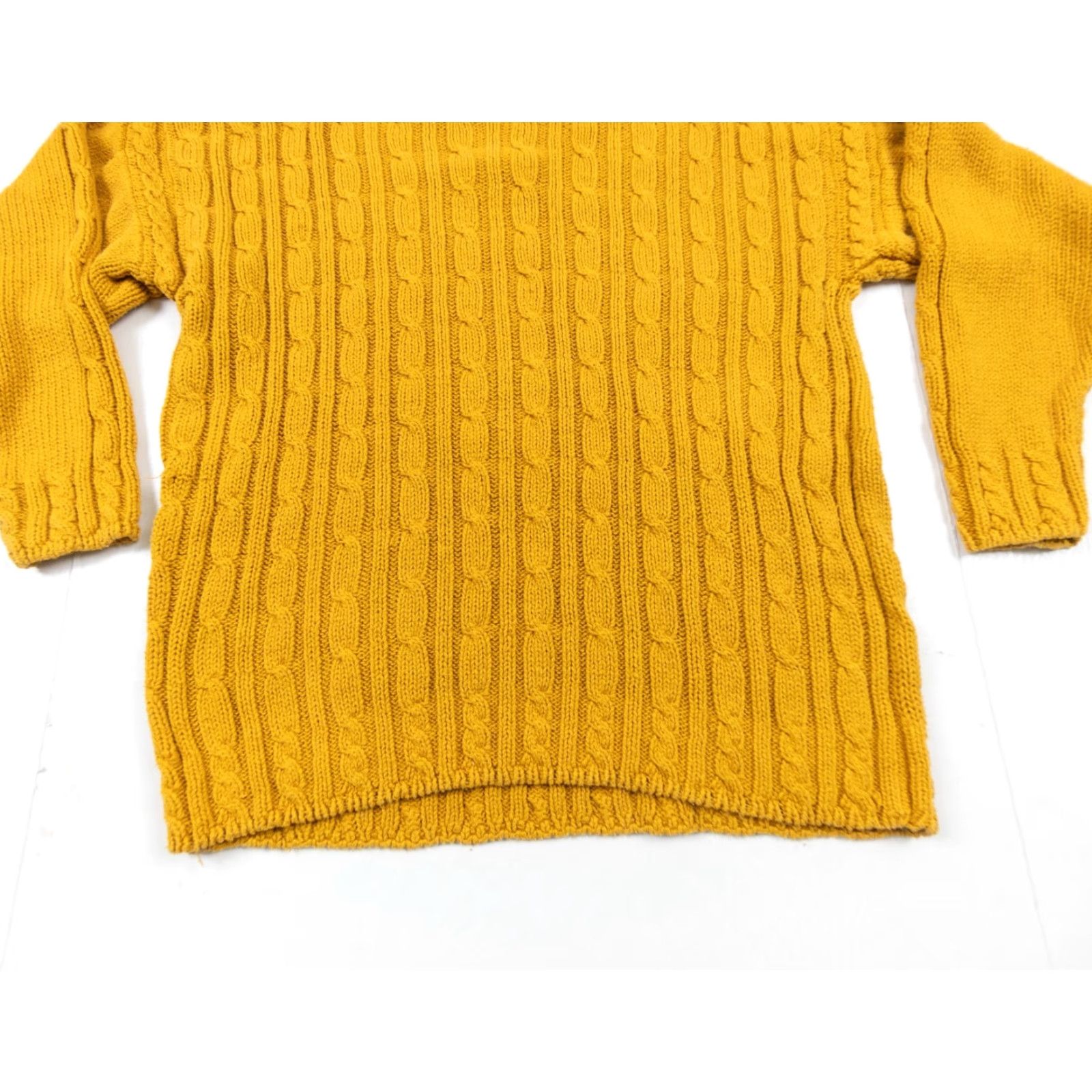 Vintage VINTAGE Hunt Club Women's Sweater Knit Cable Pullover Adult Medium Orange All Seasons Crew/Mock Neck, Ramie-Cotton, 2-Ply Knit, Pre-Owned Size M / US 6-8 / IT 42-44 - 3 Thumbnail