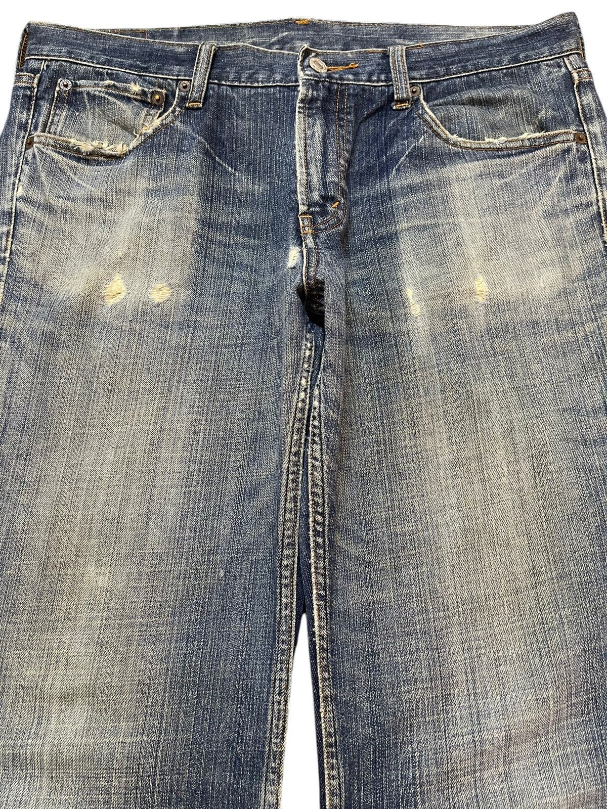 14th Addiction Vintage Y2K Japan Brand Faded Wash Distress Wide Leg Baggy Size US 34 / EU 50 - 3 Thumbnail