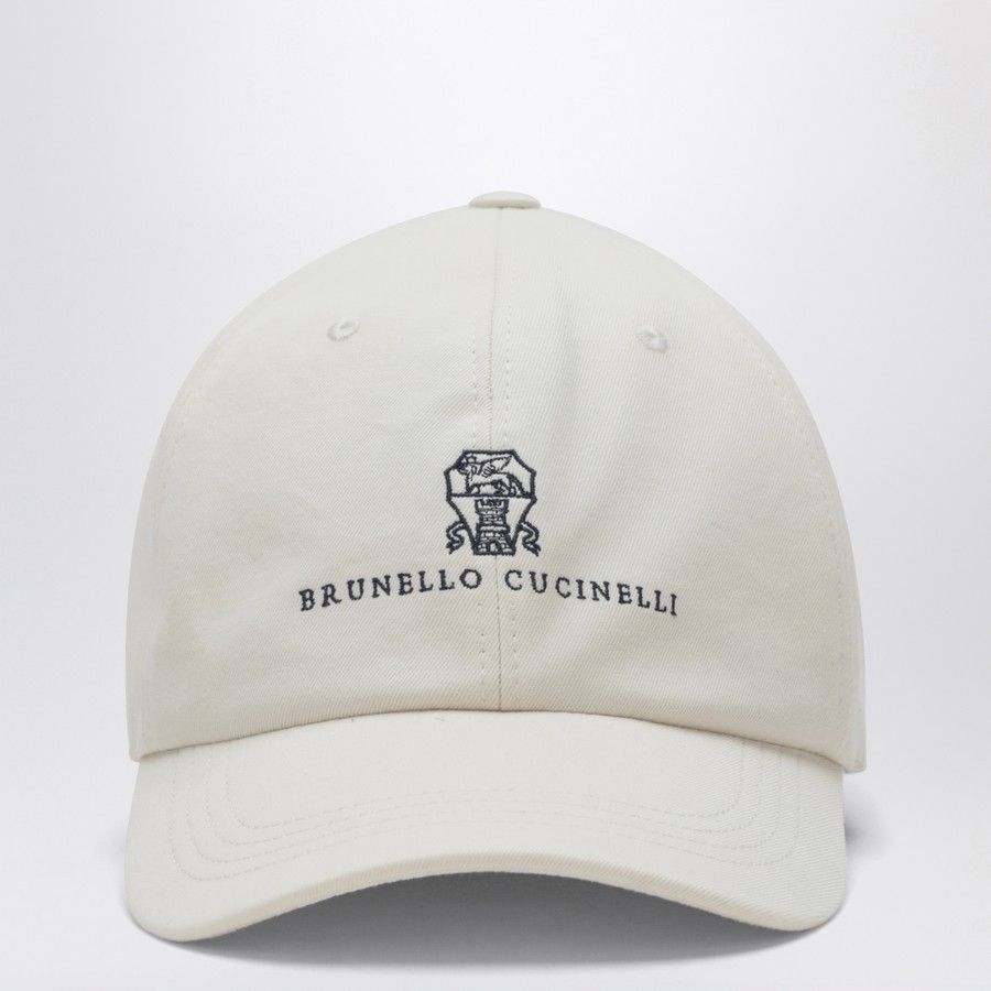 Brunello Cucinelli o1d2blof0226 Size: L / Cotton Baseball Cap / Hat in White Size ONE SIZE - 1 Thumbnail
