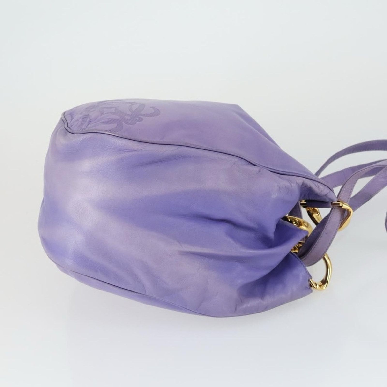 Loewe Loewe Purple Leather Anagram Hobo Buttery Soft Gold Hardware Size ONE SIZE - 5 Thumbnail