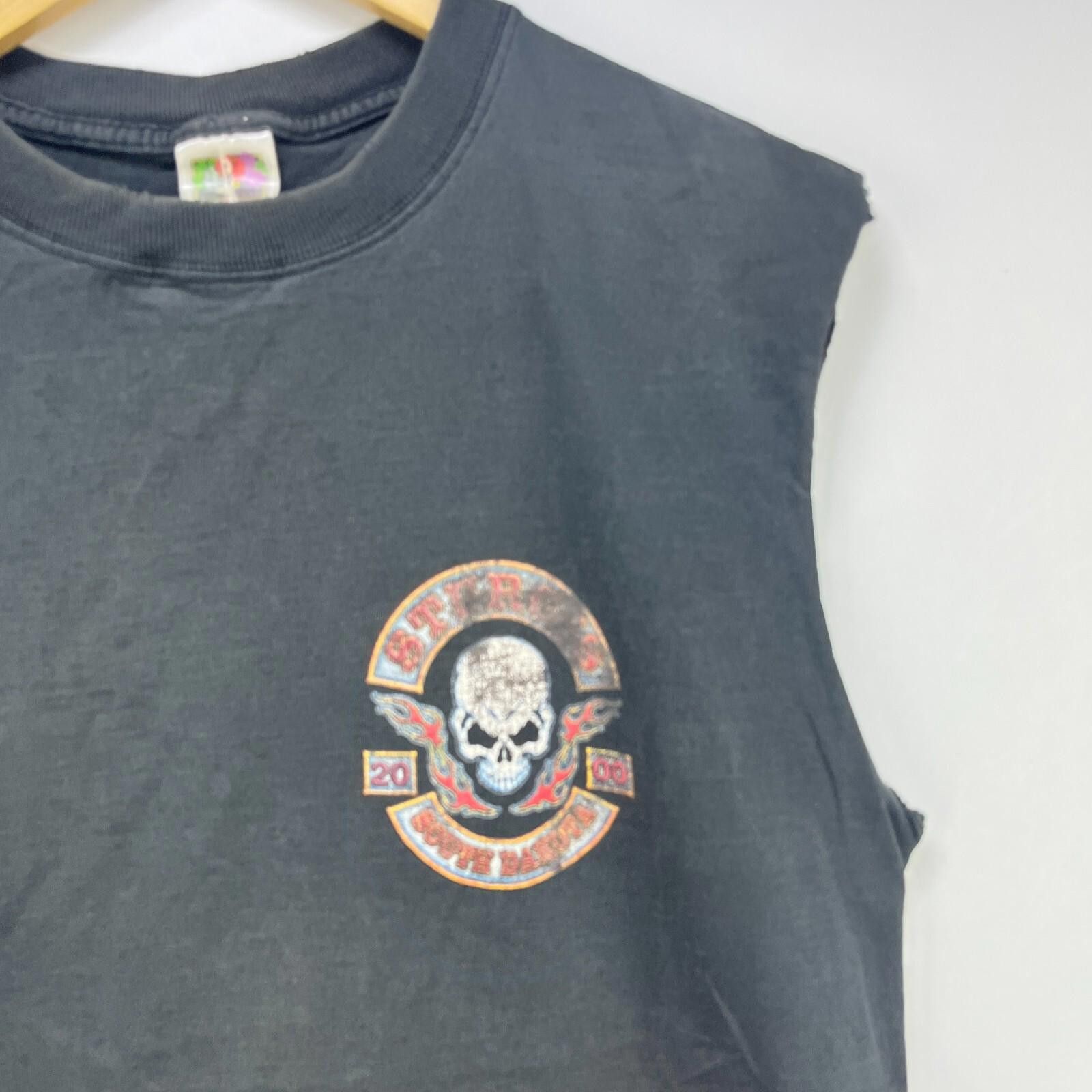 Other Vintage 2000 Sturgis Faded Biker Skull Flames T Shirt Large Size US L / EU 52-54 / 3 - 7 Thumbnail