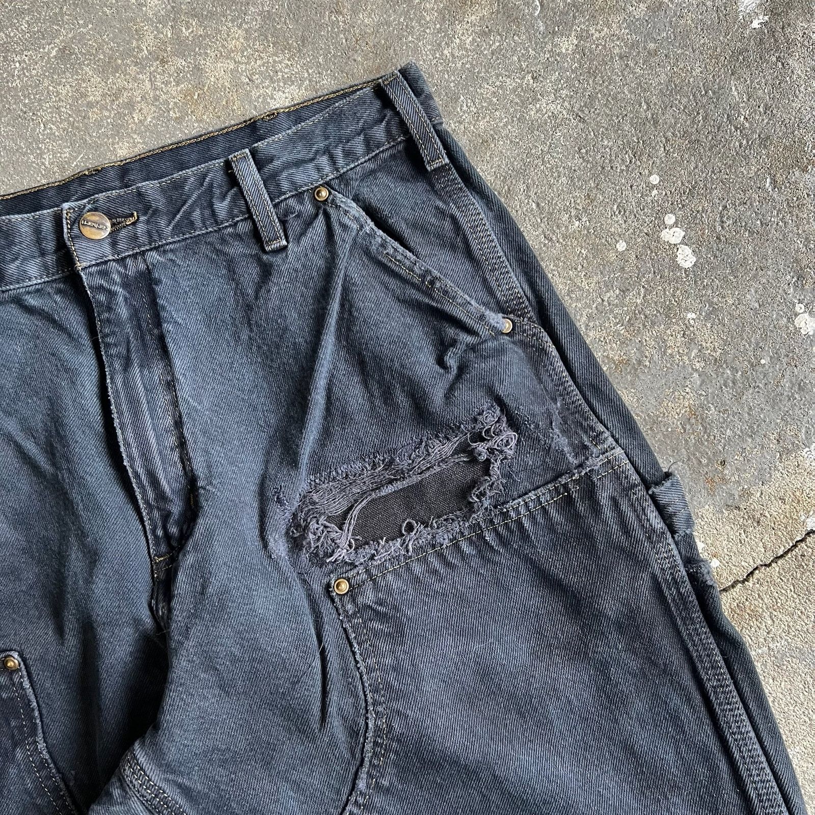 Carhartt × Vintage Carhartt denim black double knee work wear carpenter pants Size US 31 - 3 Thumbnail