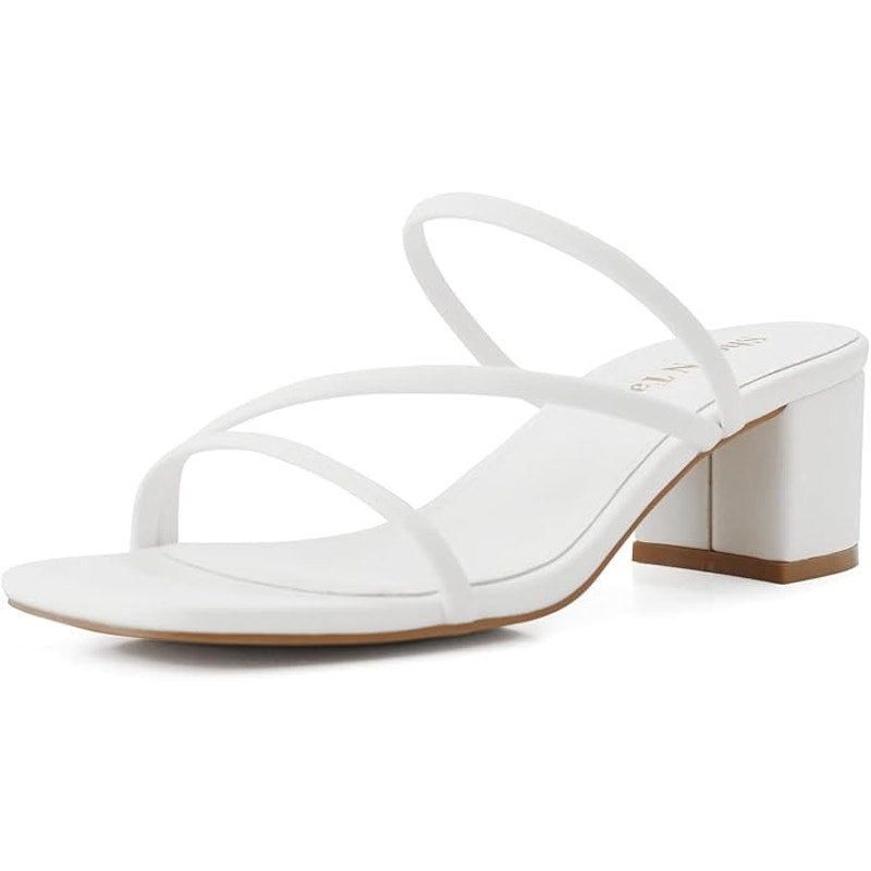 Other Shoe'N Tale Women's 6.5 White Faux Leather Open Toe Sandals Size US 6.5 / IT 36.5 - 1 Thumbnail