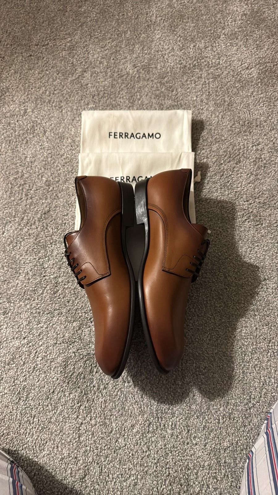 Salvatore Ferragamo Salvatore Ferragamo Calf Leather Lace-up Derbies Size US 11.5 / EU 44-45 - 9 Thumbnail