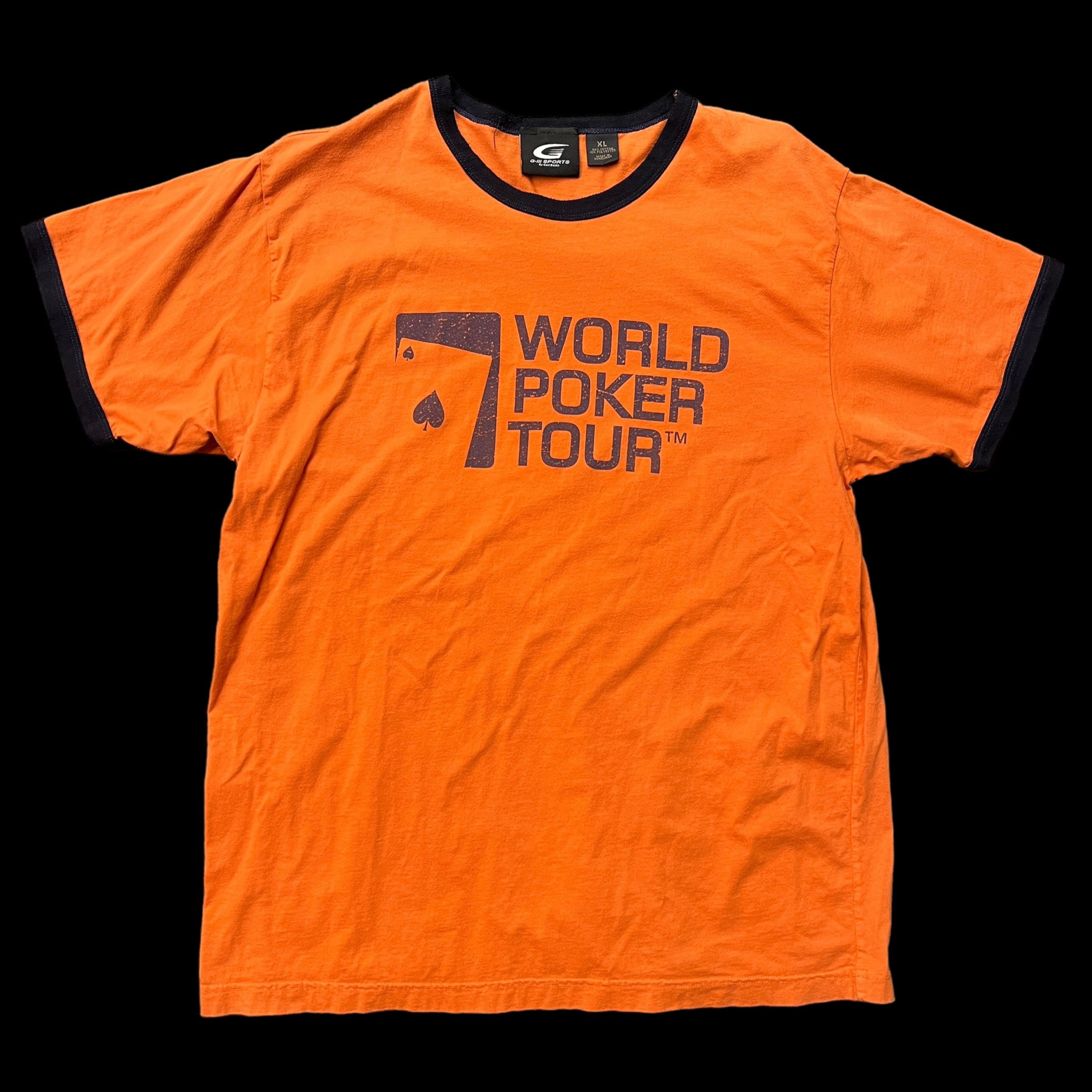 image of Vintage World Poker Tour Big Slick 04 Ringer Orange T-Shirt, Men's (Size XL)