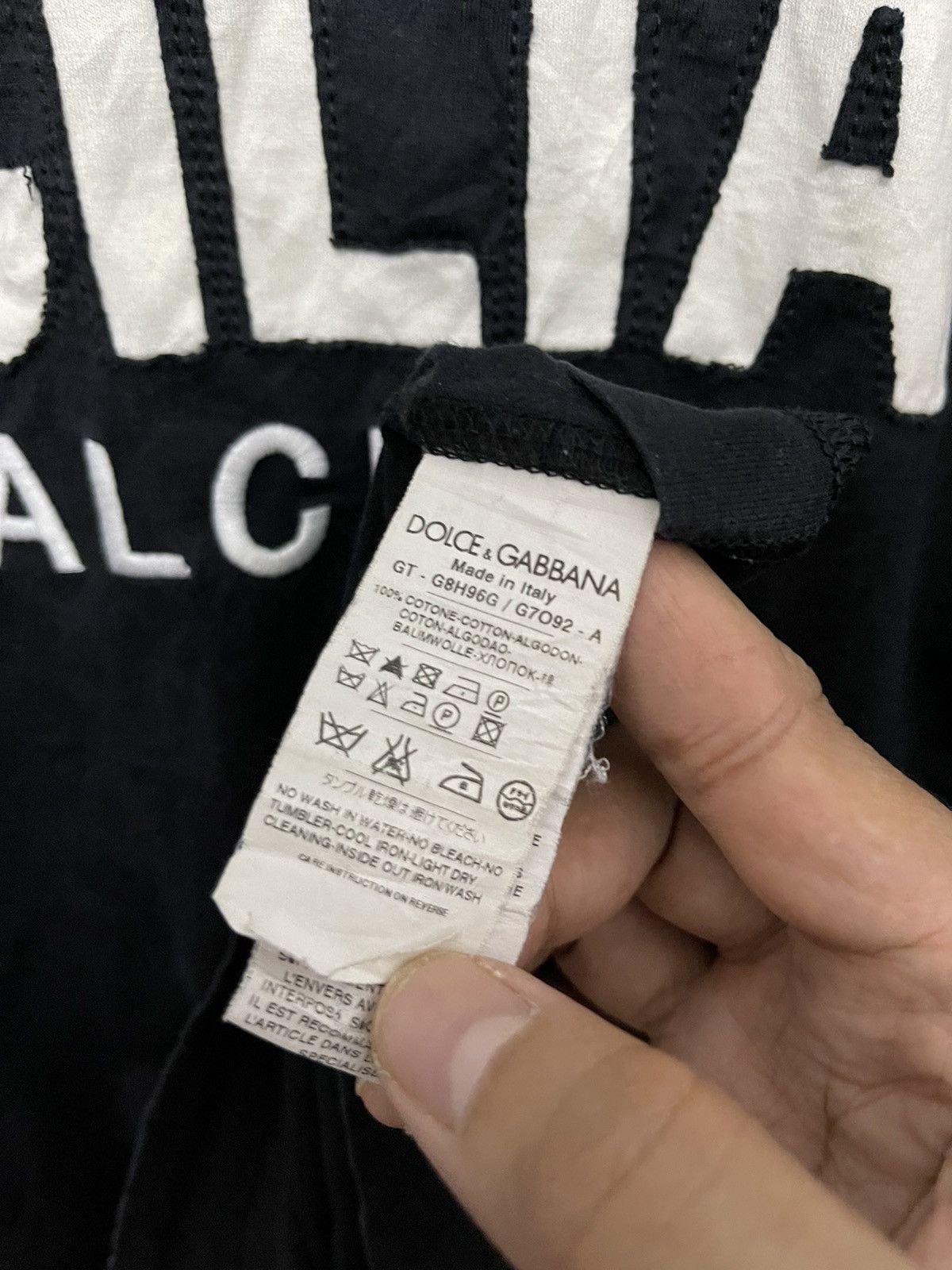 Dolce & Gabbana × Vintage D&G Silicia Calcio Spellout Long Sleeve T-shirt Black Size US S / EU 44-46 / 1 - 6 Thumbnail