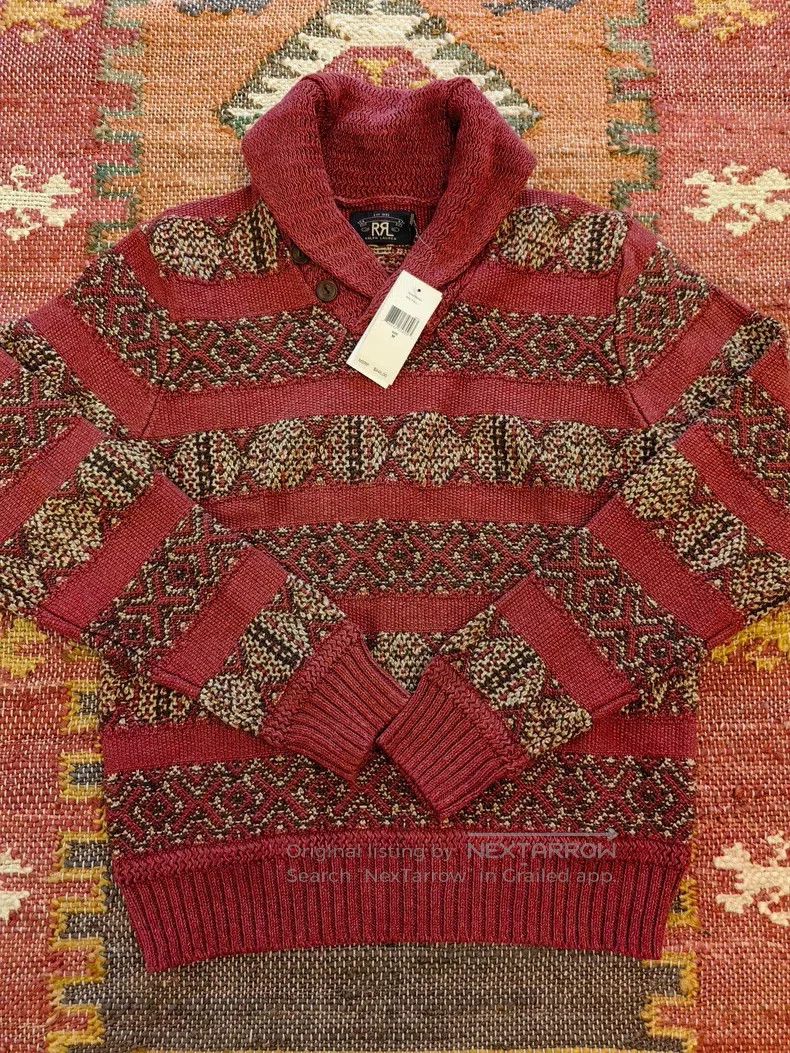 RRL Ralph Lauren Wool blended fruit collar sweater