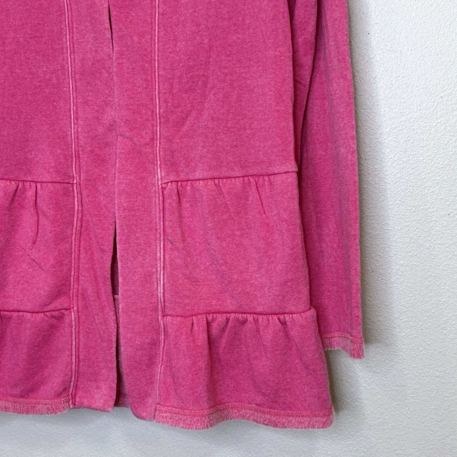 Vintage VINTAGE Crown & Ivy Tiered Trapeze Open Front Hoodie Sweatshirt Cardigan Women Medium Pink NEW Size M / US 6-8 / IT 42-44 - 3 Thumbnail