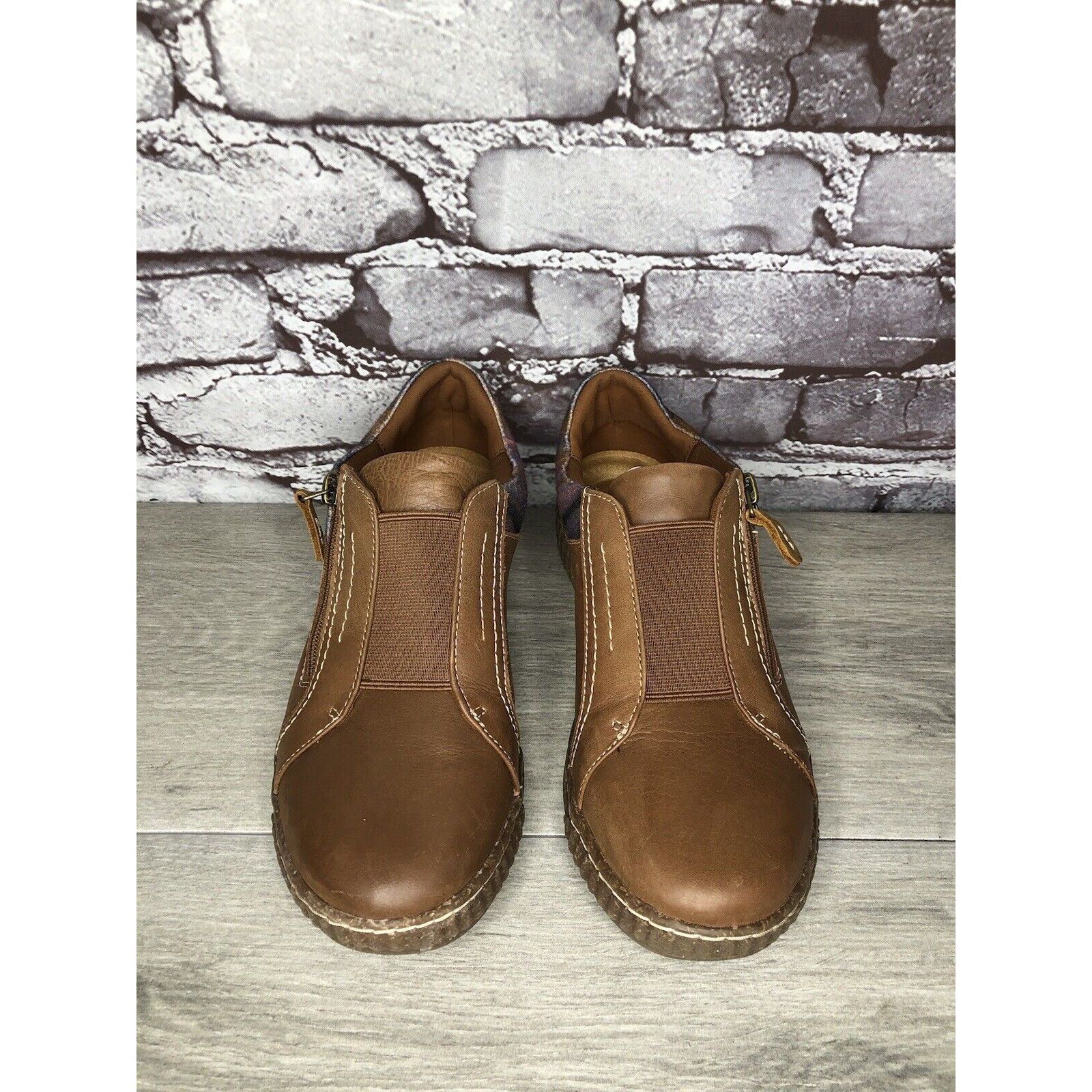 Clarks Clarks Collection Caroline Cove Brown Leather Zip Comfort Sh Size US 7.5 / IT 37.5 - 15 Thumbnail