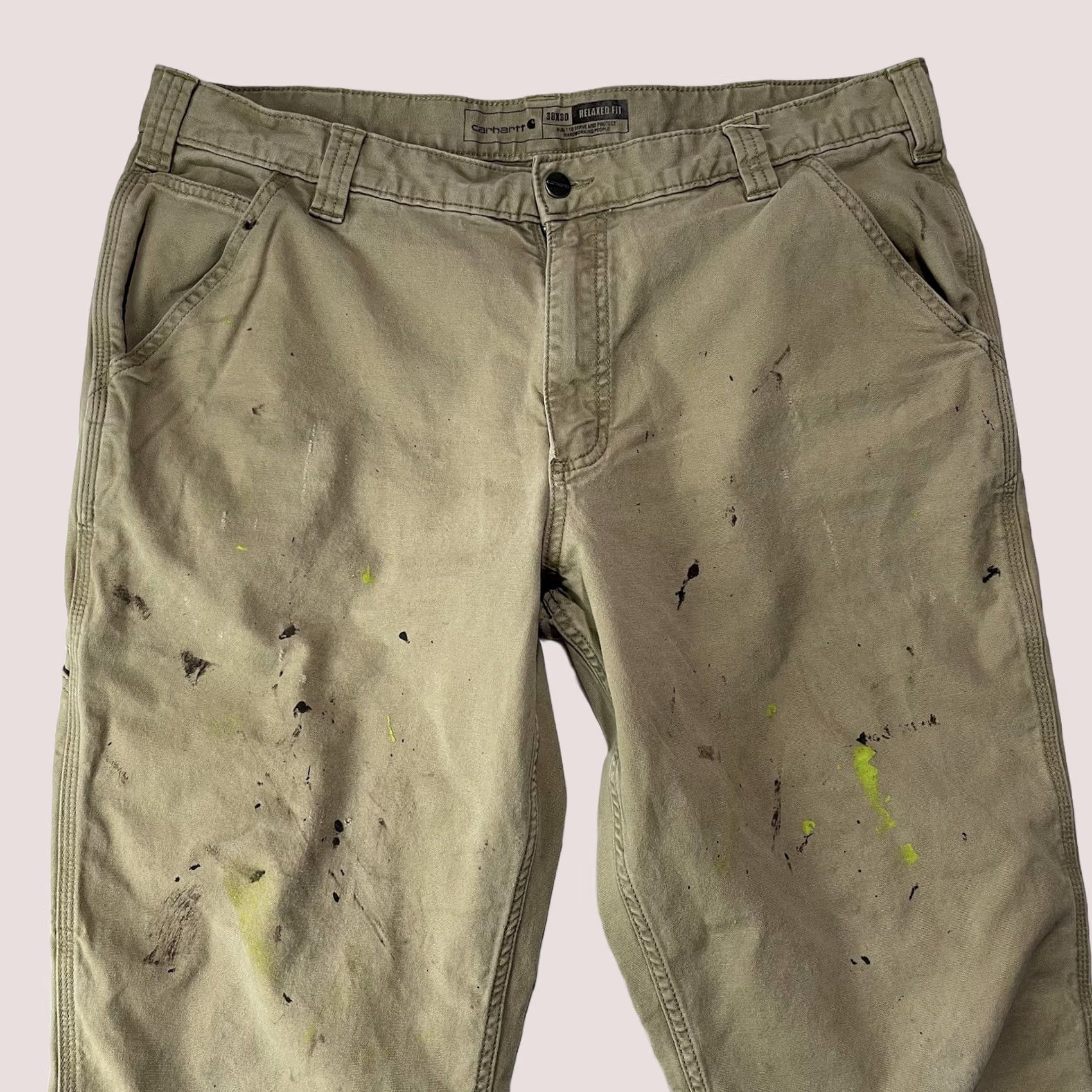 Carhartt Carhartt Pants Mens 38x30 Rugged Flex Relaxed Fit Canvas Paint Splattered Work Shirt Size US 38 / EU 54 - 1 Thumbnail