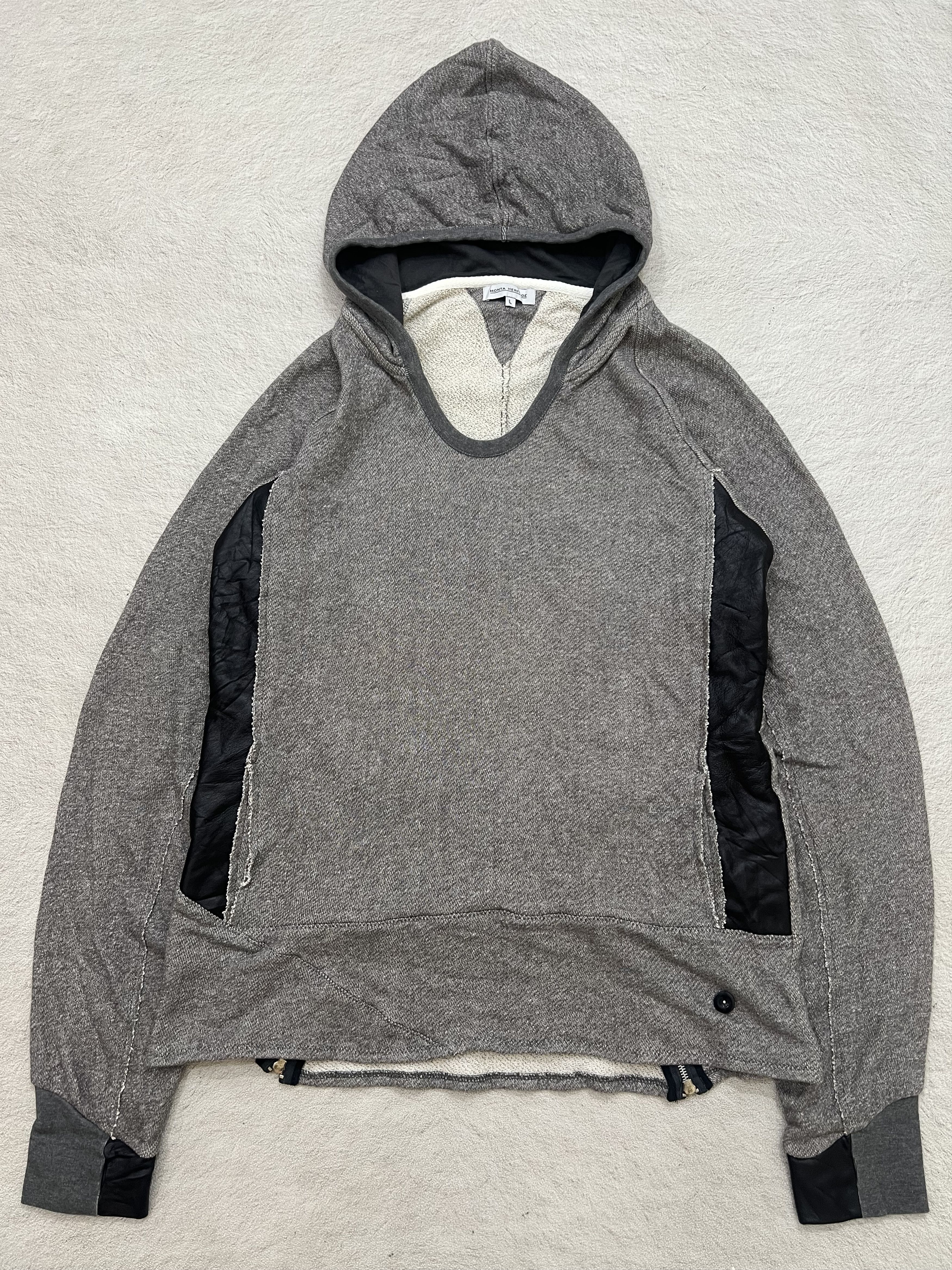 Japanese Brand 2000s Monta Heritage Hybrid Leather Zip Hoddie y2k Lgb Ifsix Size US L / EU 52-54 / 3 - 1 Thumbnail